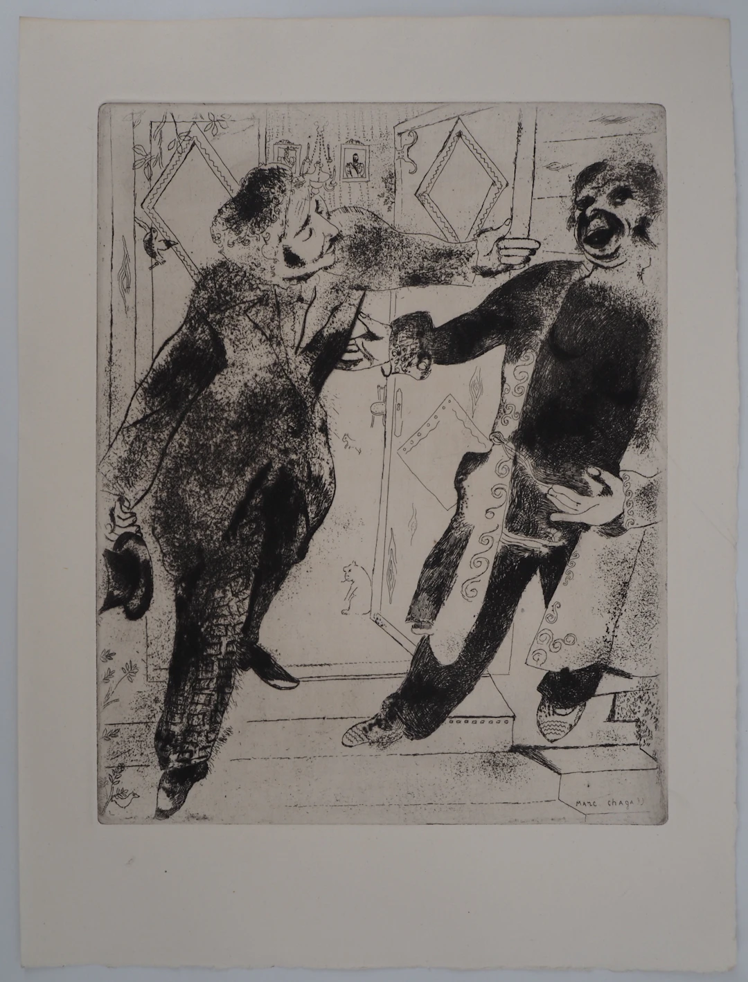 Marc CHAGALL : Les deux compères, Gravure originale signée