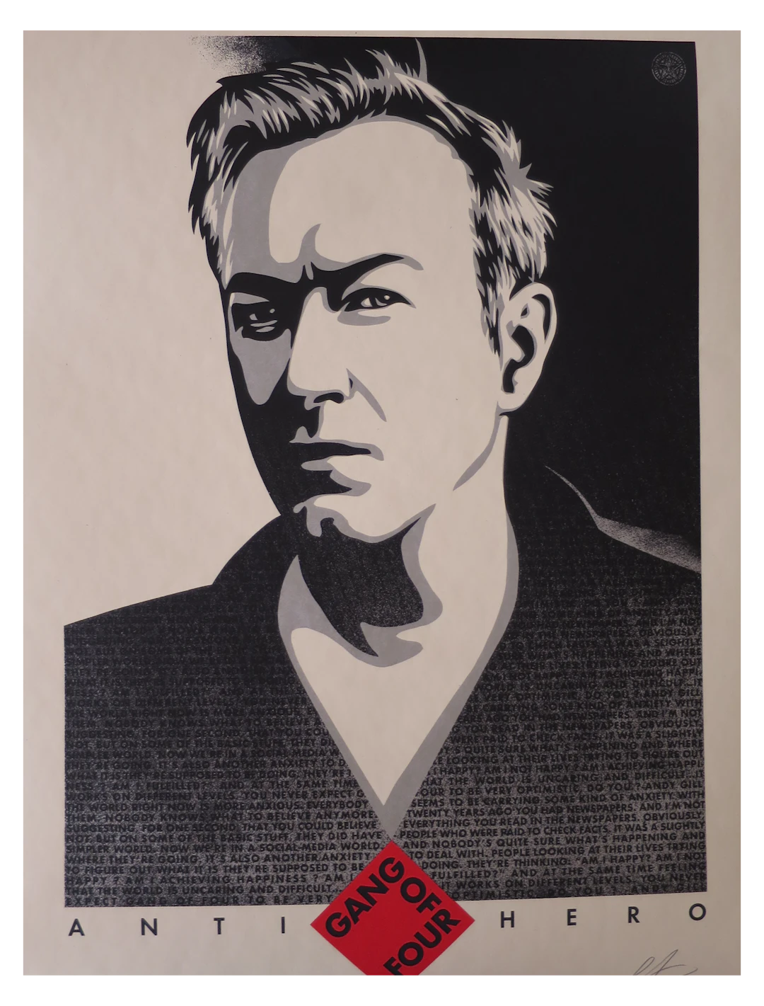 Shepard FAIREY (Obey) - Andy Gill ANTI-HERO, 2020 - Sérigraphie signée