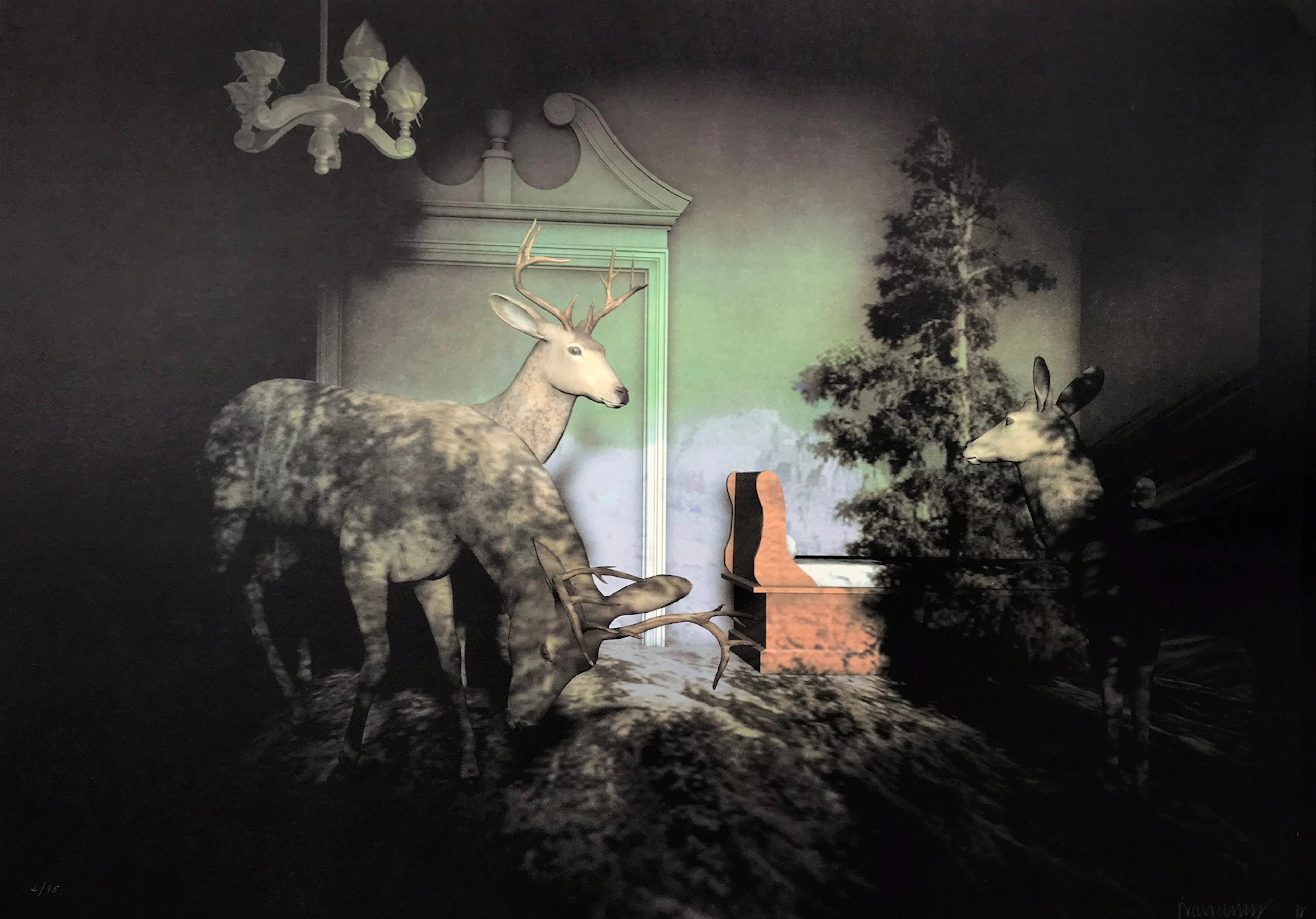 Francisco LARIOS - Interiors, 1990- Lithographie signée au crayon