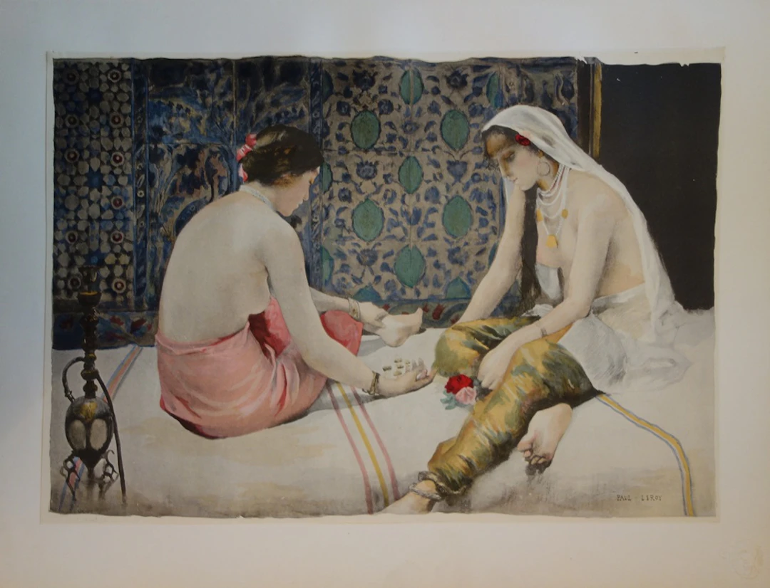 Paul LEROY - Joueuses d’osselets, 1897 - Lithographie signée