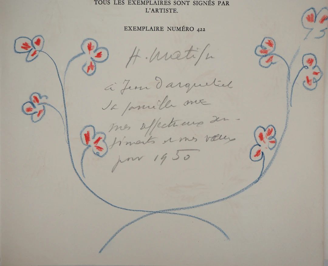Henri MATISSE - Brins de fleur, 1950 - Dessin original, Signé