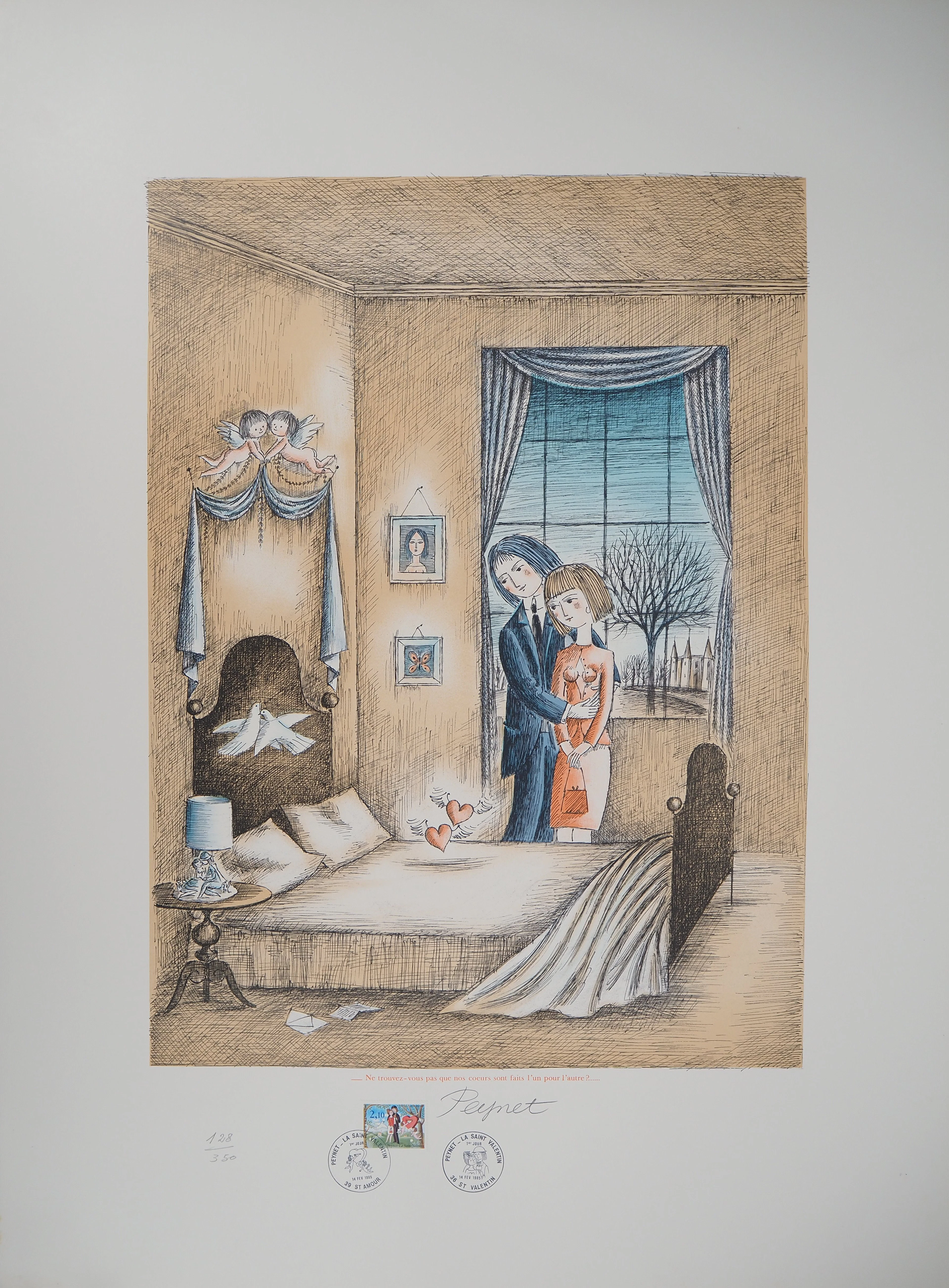 Raymond Peynet - Les amoureux : l’accord des cœurs - Lithographie