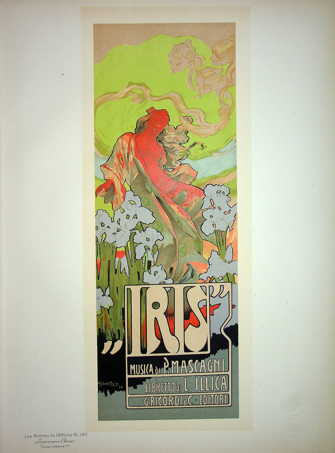 HOHENSTEIN : Iris, opéra-comique, 1899 - Lithographie originale signée