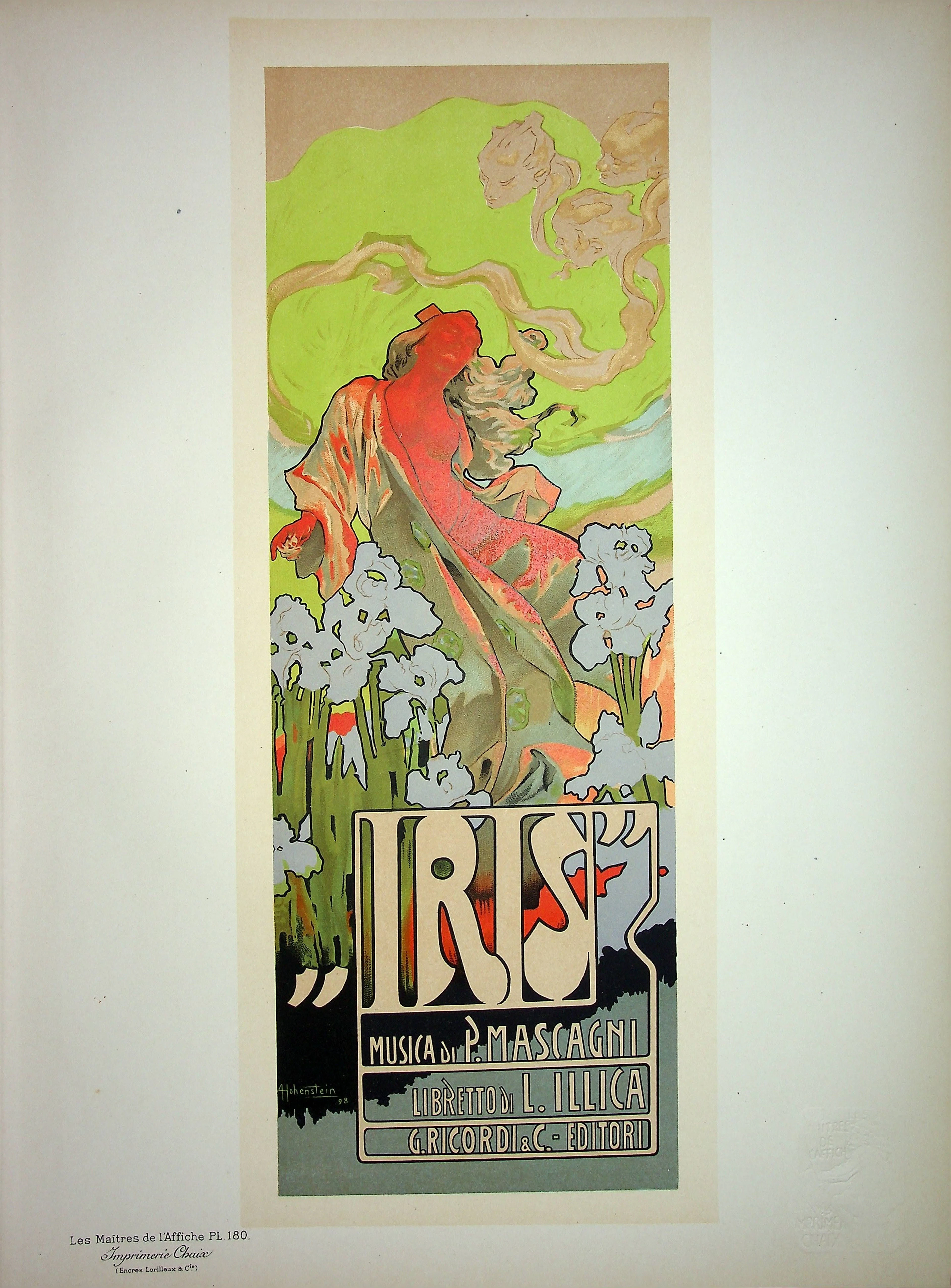 HOHENSTEIN : Iris, opéra-comique, 1899 - Lithographie originale signée