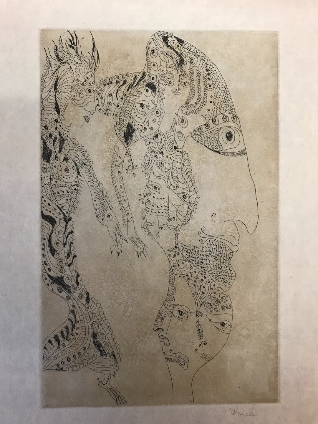 Unica ZÛRN - Oracles et spectacles #1, 1967 - Gravure signée au crayon
