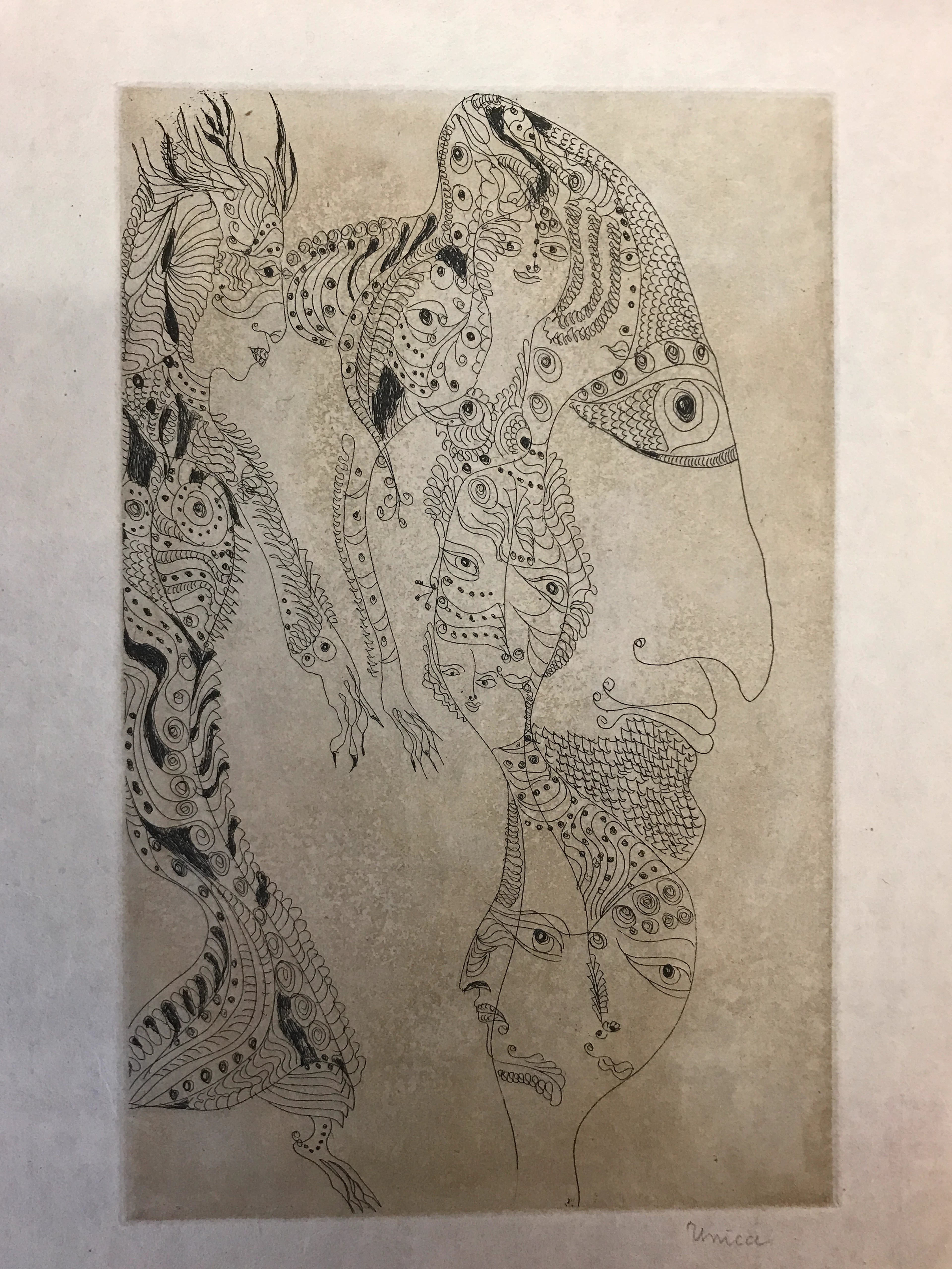 Unica ZÛRN - Oracles et spectacles #1, 1967 - Gravure signée au crayon