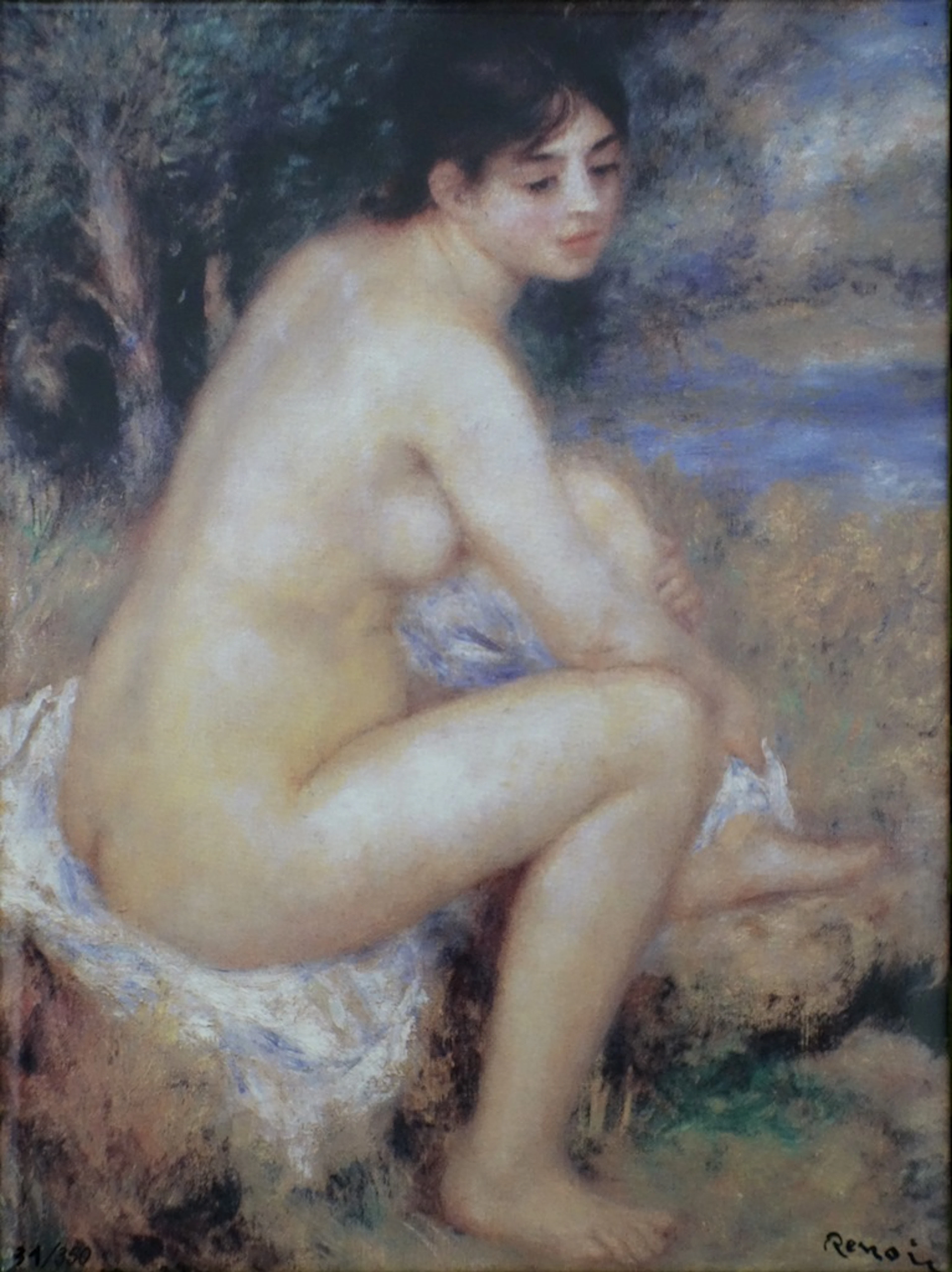 Pierre Auguste RENOIR (d’après) : Baigneuse s’essuyant - Sérigraphie signée