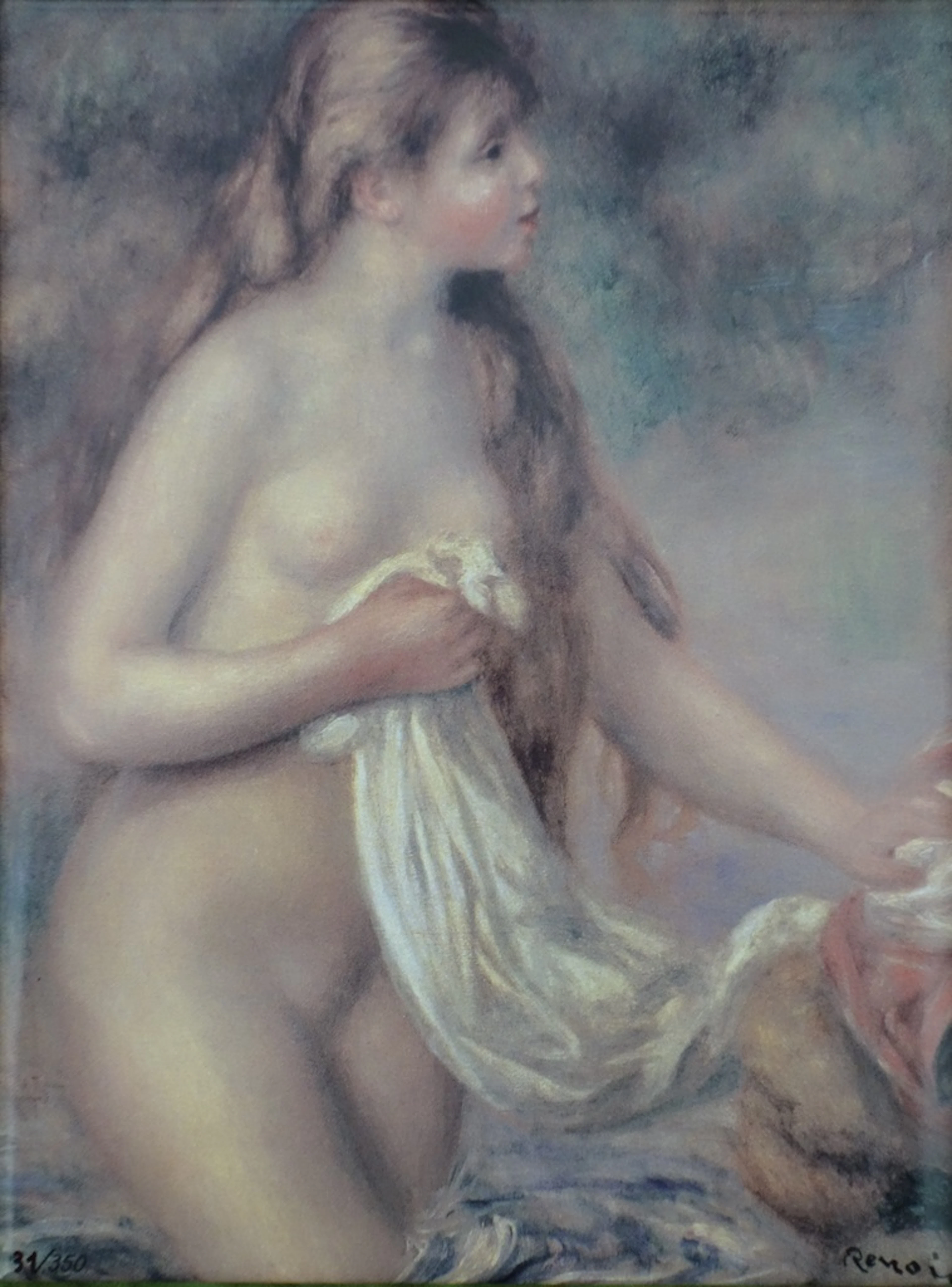 Pierre Auguste RENOIR (d’après) : Baigneuse aux cheveux longs - Sérigraphie