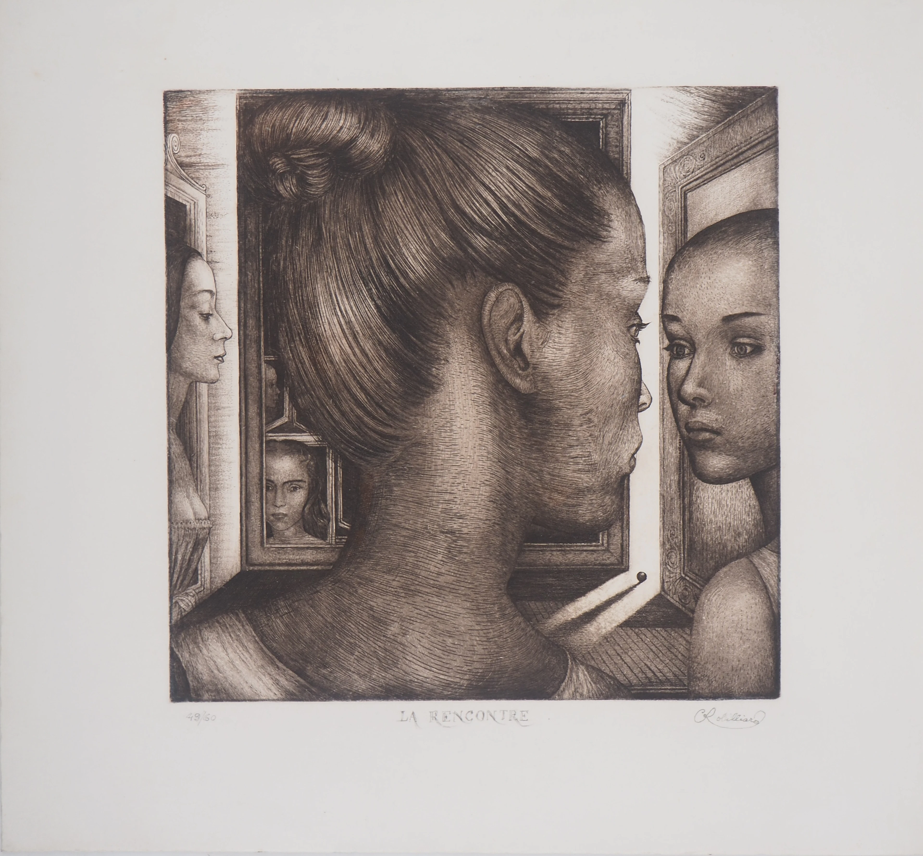 Christian Robilliard - La Rencontre surréaliste - Gravure originale signée