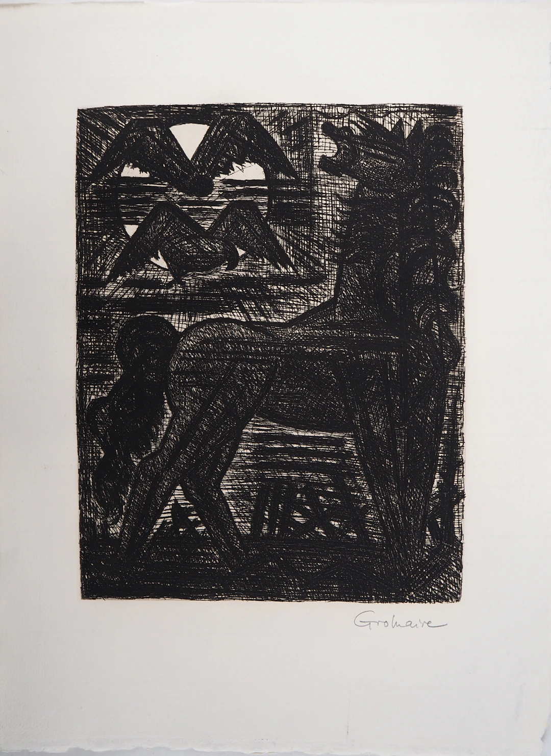Marcel GROMAIRE - Macbeth, Shakespeare: présages, cheval noir et oiseaux