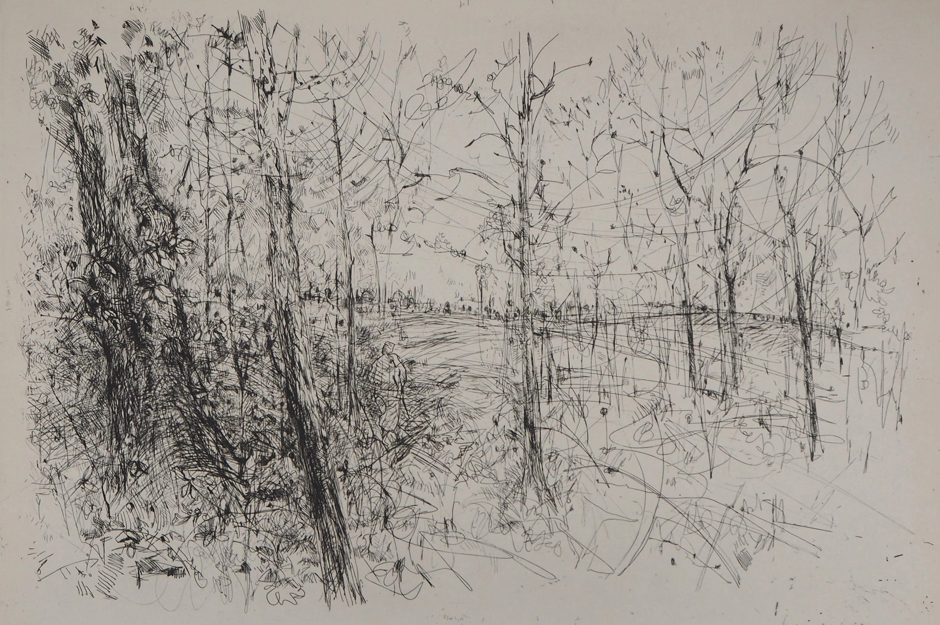 Jean COMMERE : Balade dans le bois - Gravure originale signée au crayon