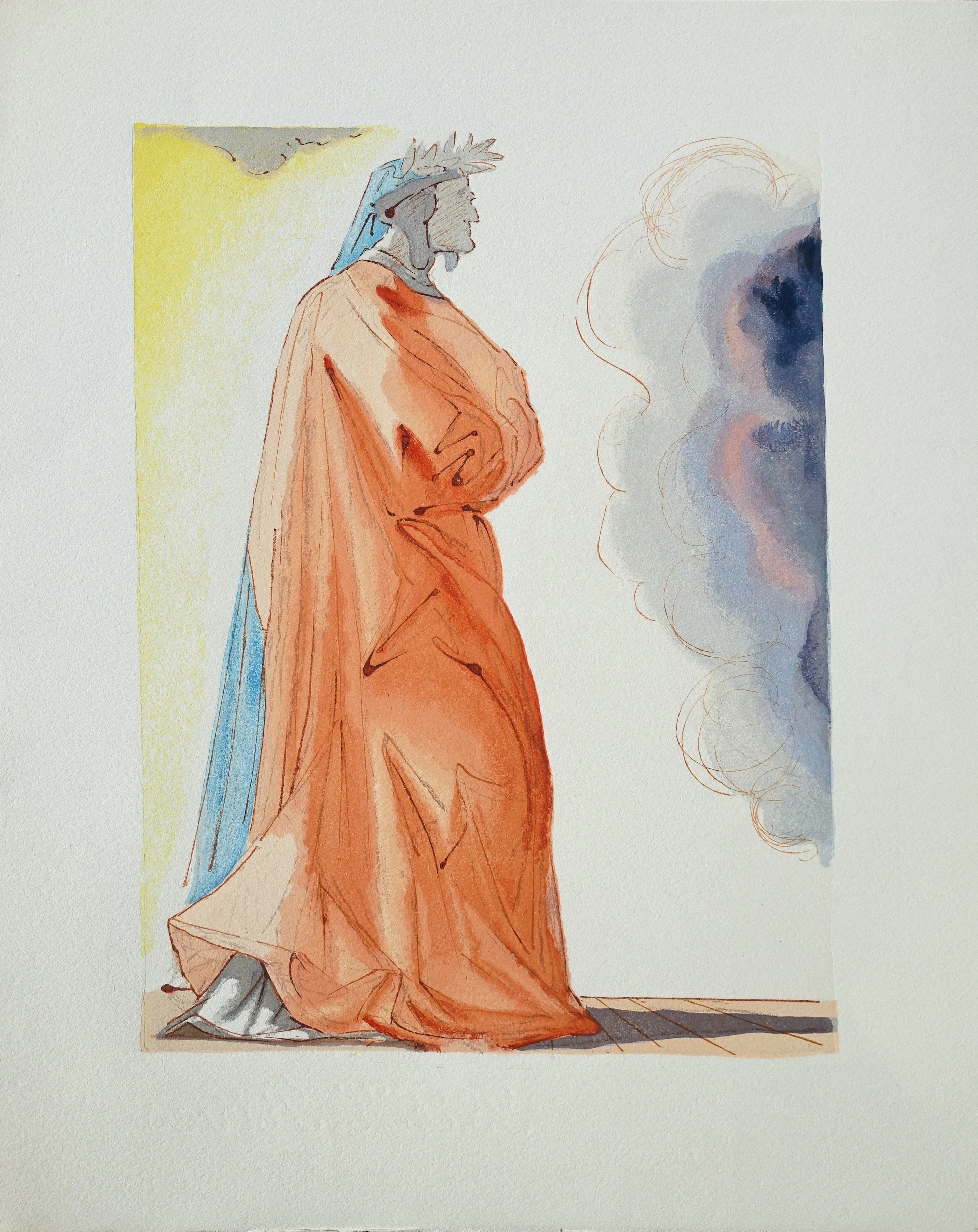 Salvador DALI : Dante à l’entrée du paradis, Bois gravé original