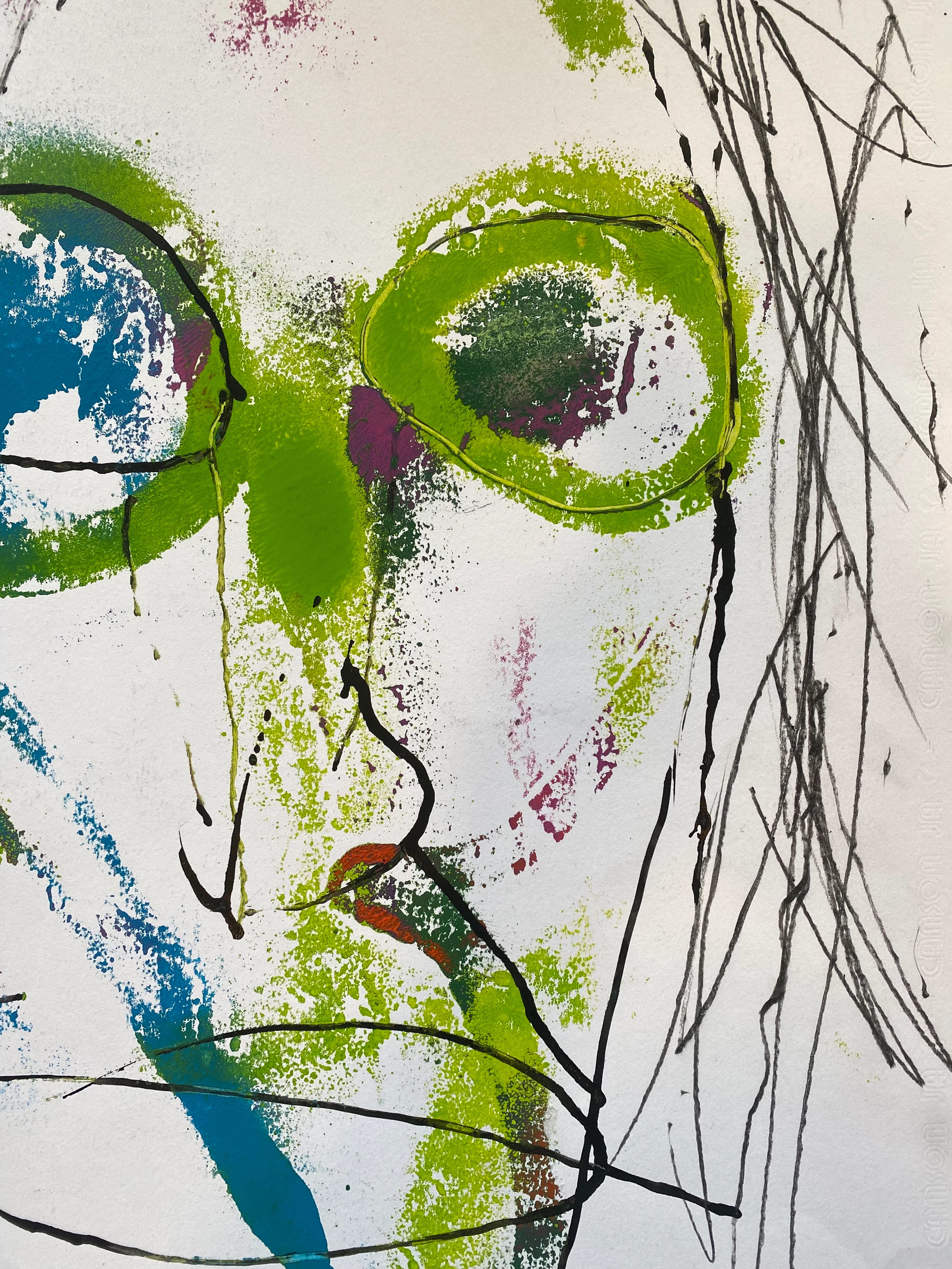 KOKIAN - Madame RAMA - Technique mixte sur papier Canson