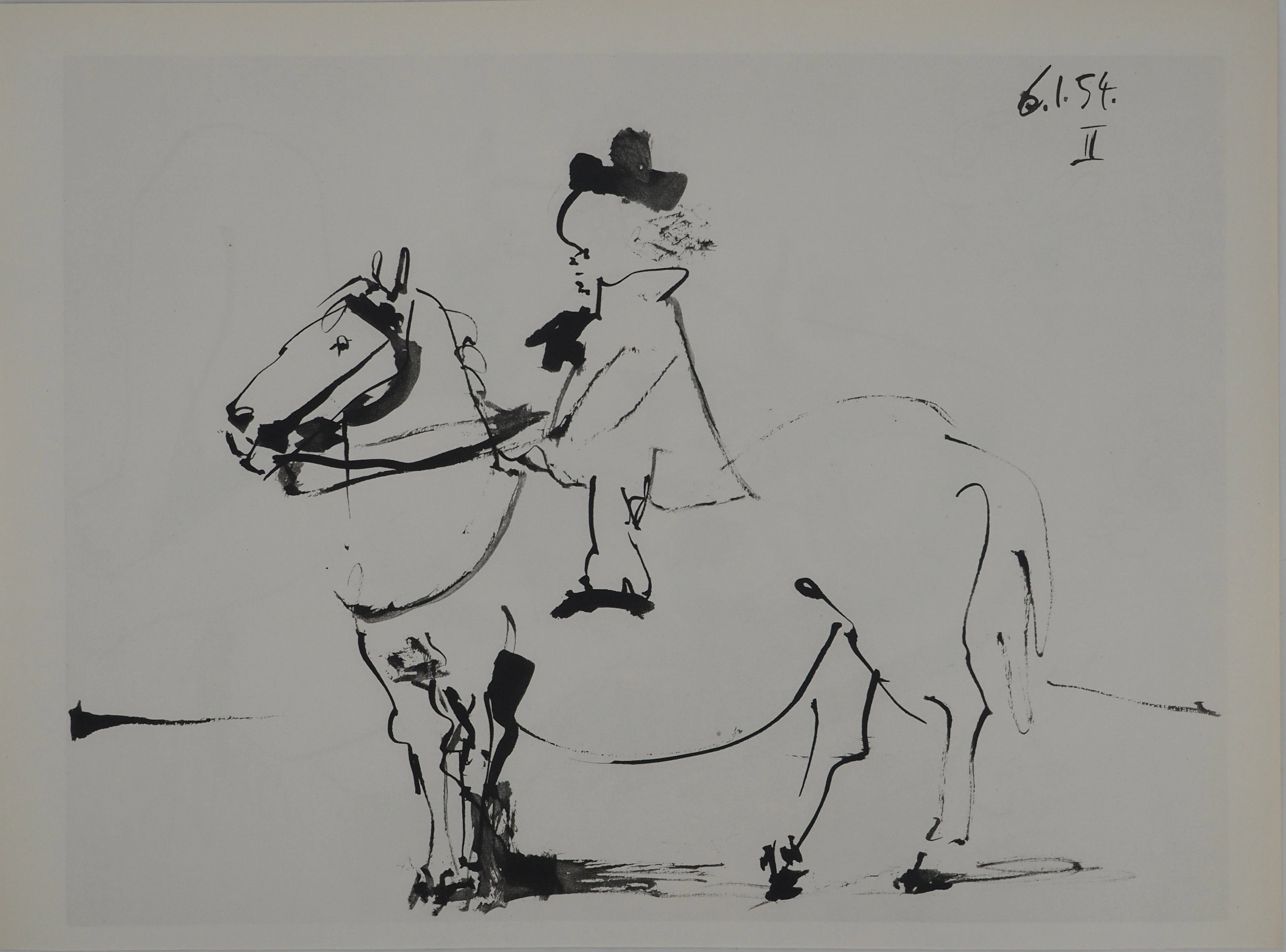 Pablo PICASSO : Comédie Humaine, Le petit cavalier au chapeau, Héliogravure