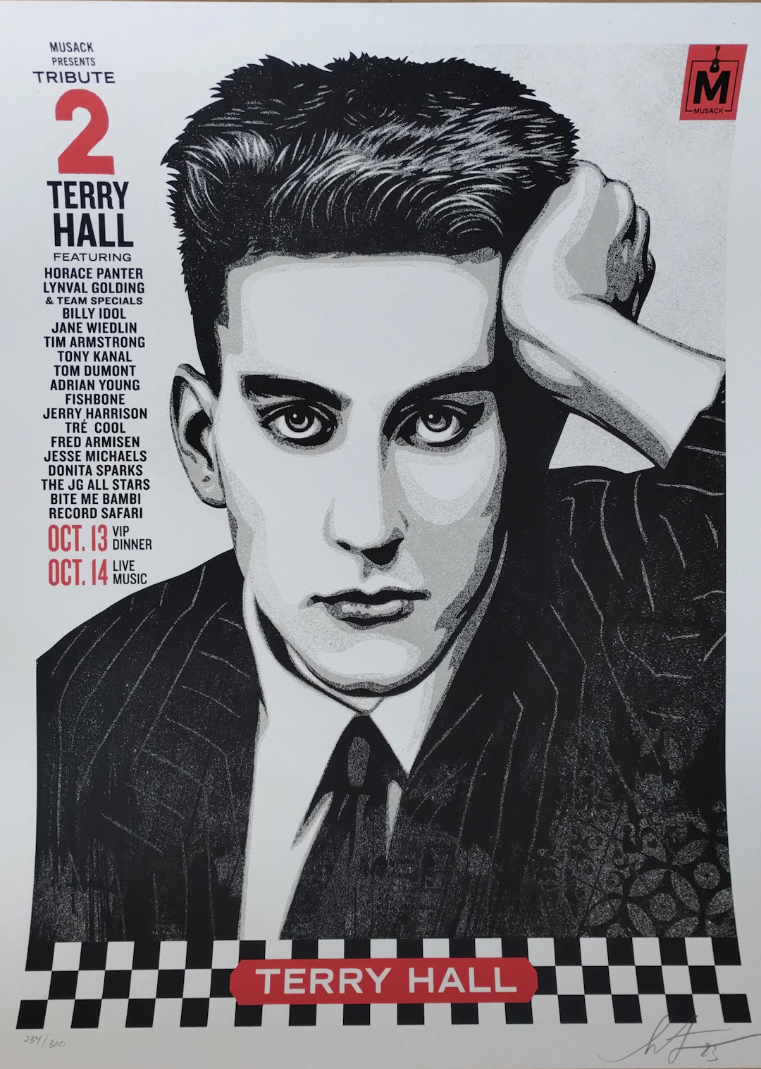 Shepard FAIREY (Obey) - MUSACK Terry Hall Tribute - Sérigraphie signée