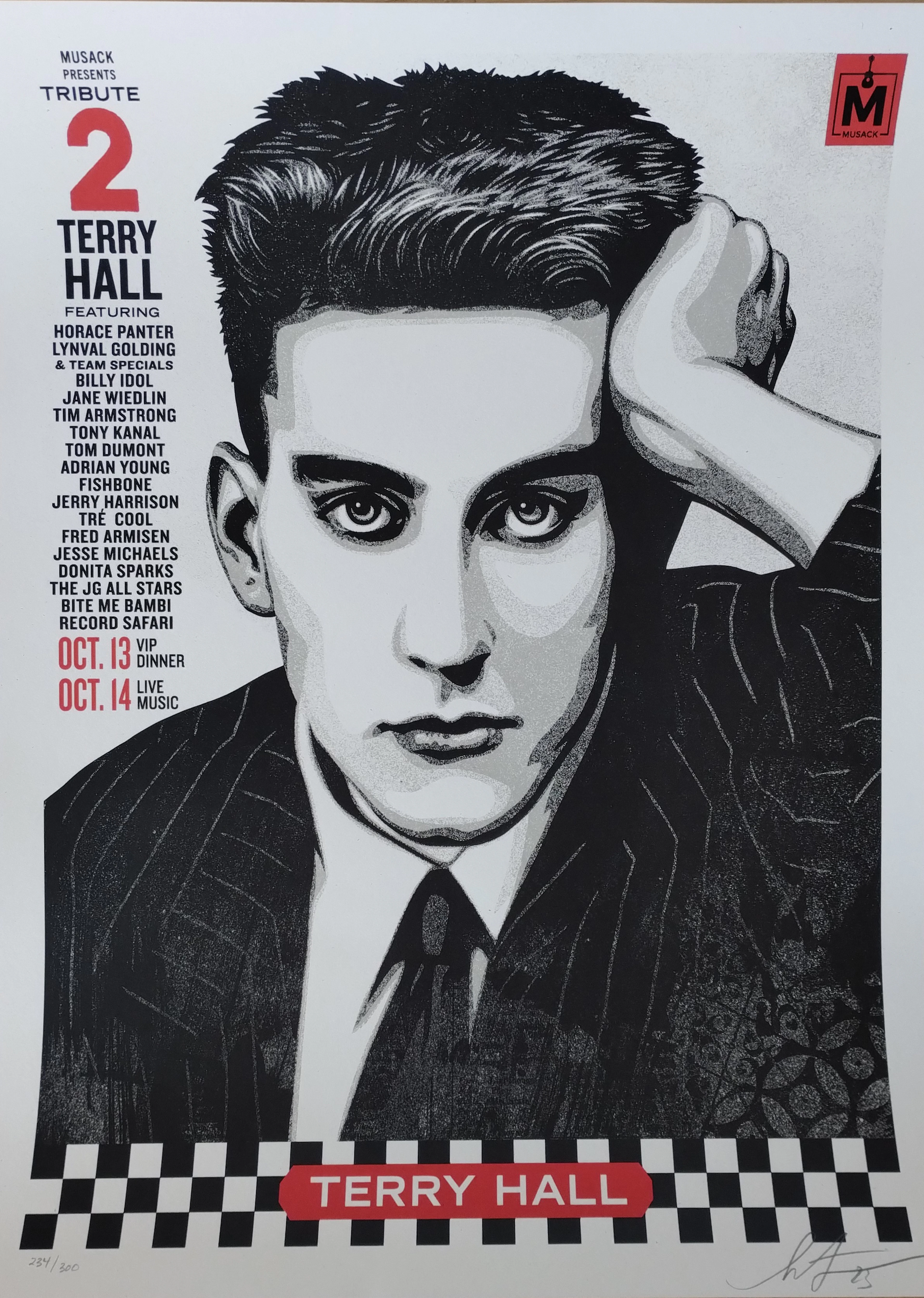 Shepard FAIREY (Obey) - MUSACK Terry Hall Tribute - Sérigraphie signée