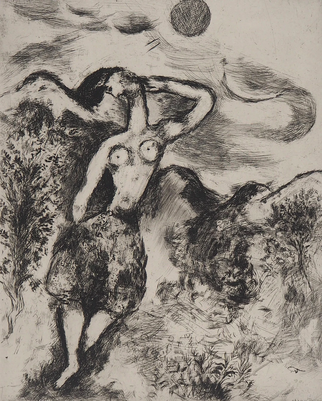 Marc CHAGALL - La Souris métamorphosée en fille, 1952 - Gravure originale