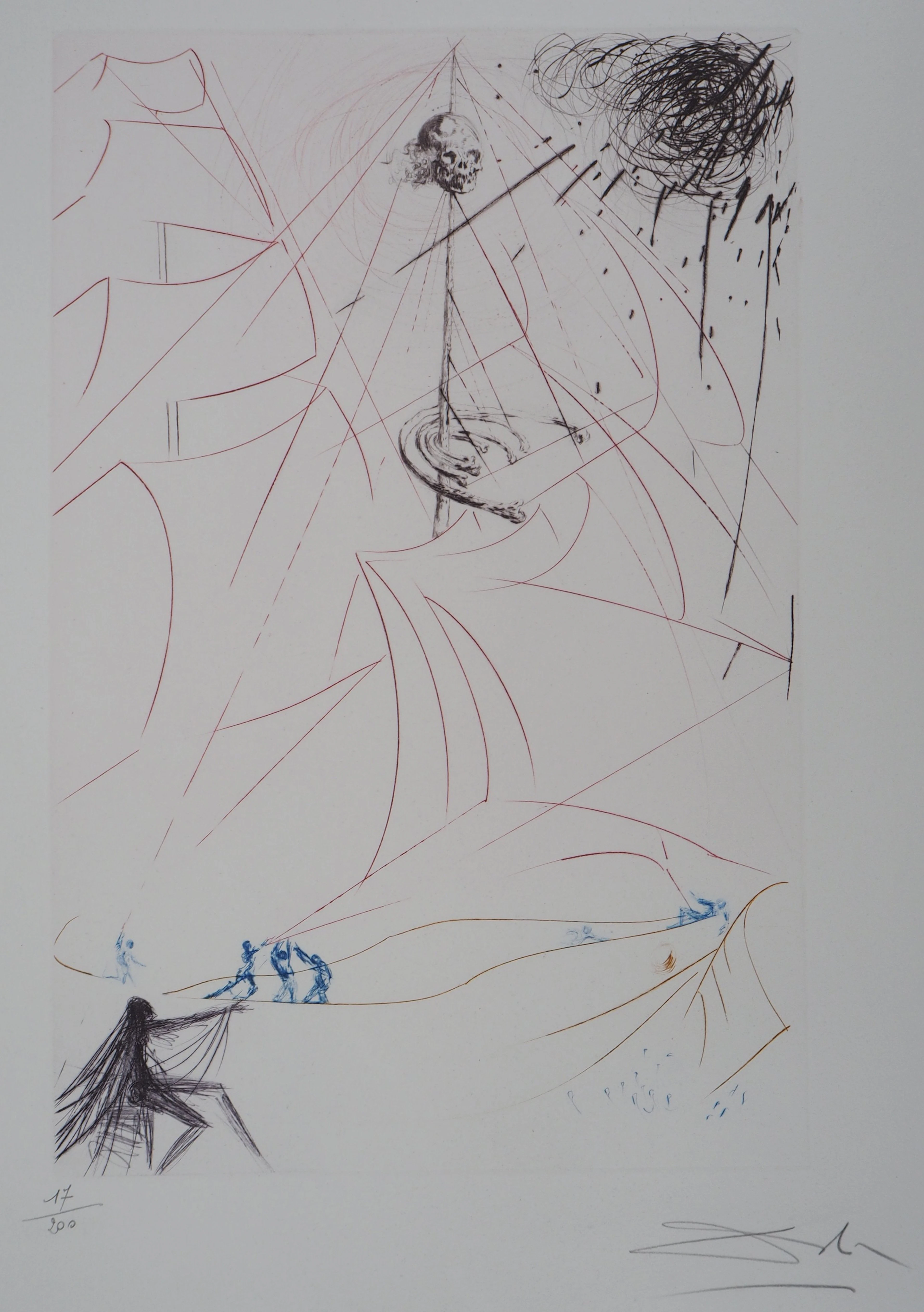 Salvador DALI - Le vaisseau fantôme - Gravure originale signée au crayon
