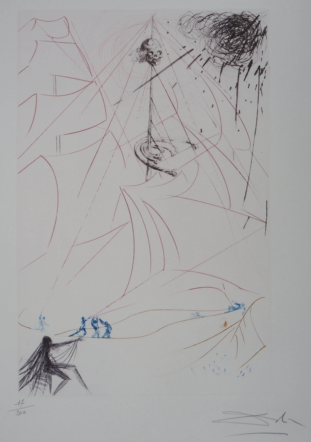 Salvador DALI - Le vaisseau fantôme - Gravure originale signée au crayon