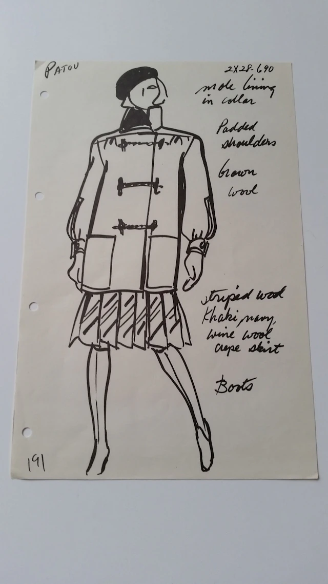 Jean Patou - Croquis veste et jupe