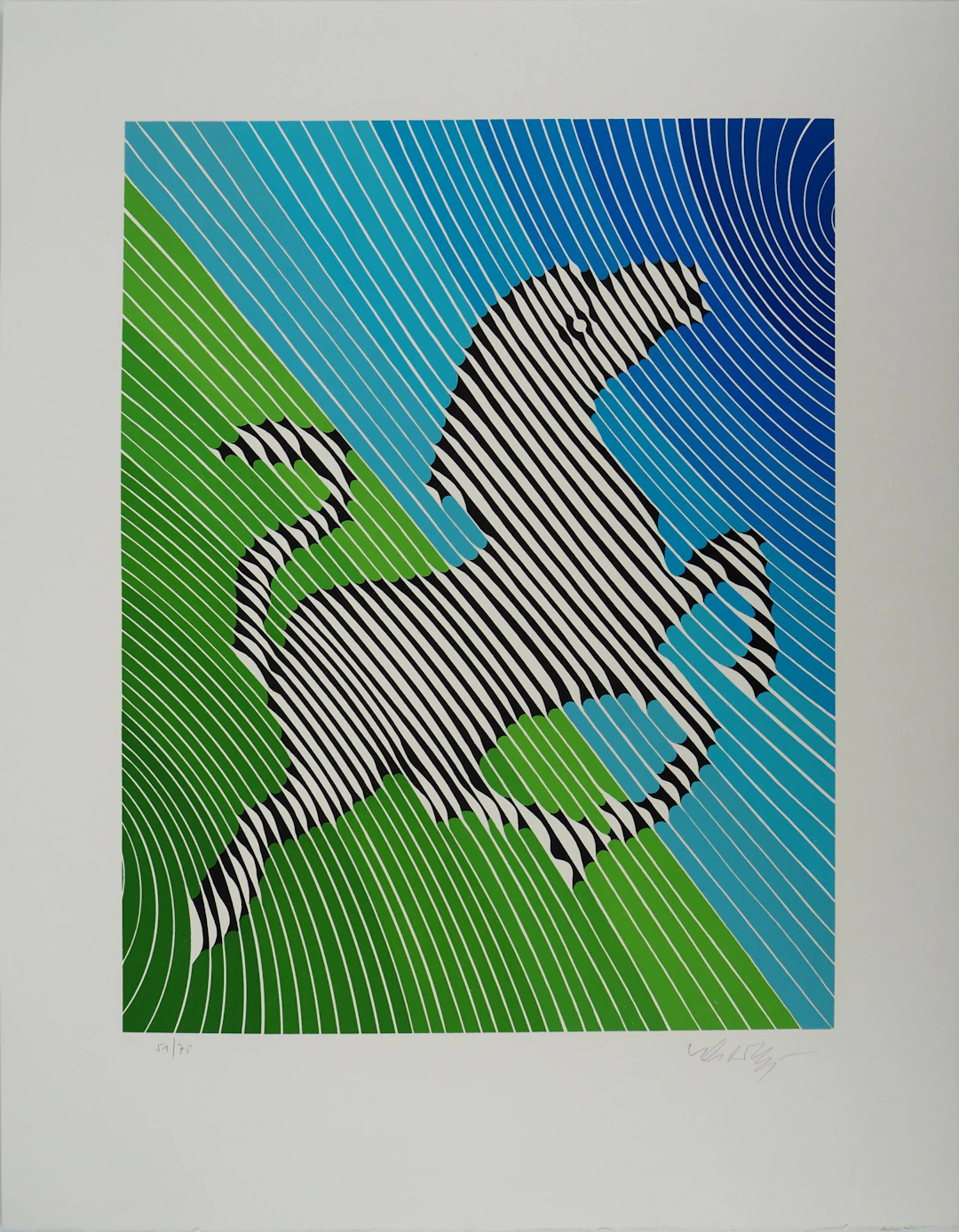 Victor VASARELY : Composition cinétique, Zèbre cabré, Sérigraphie