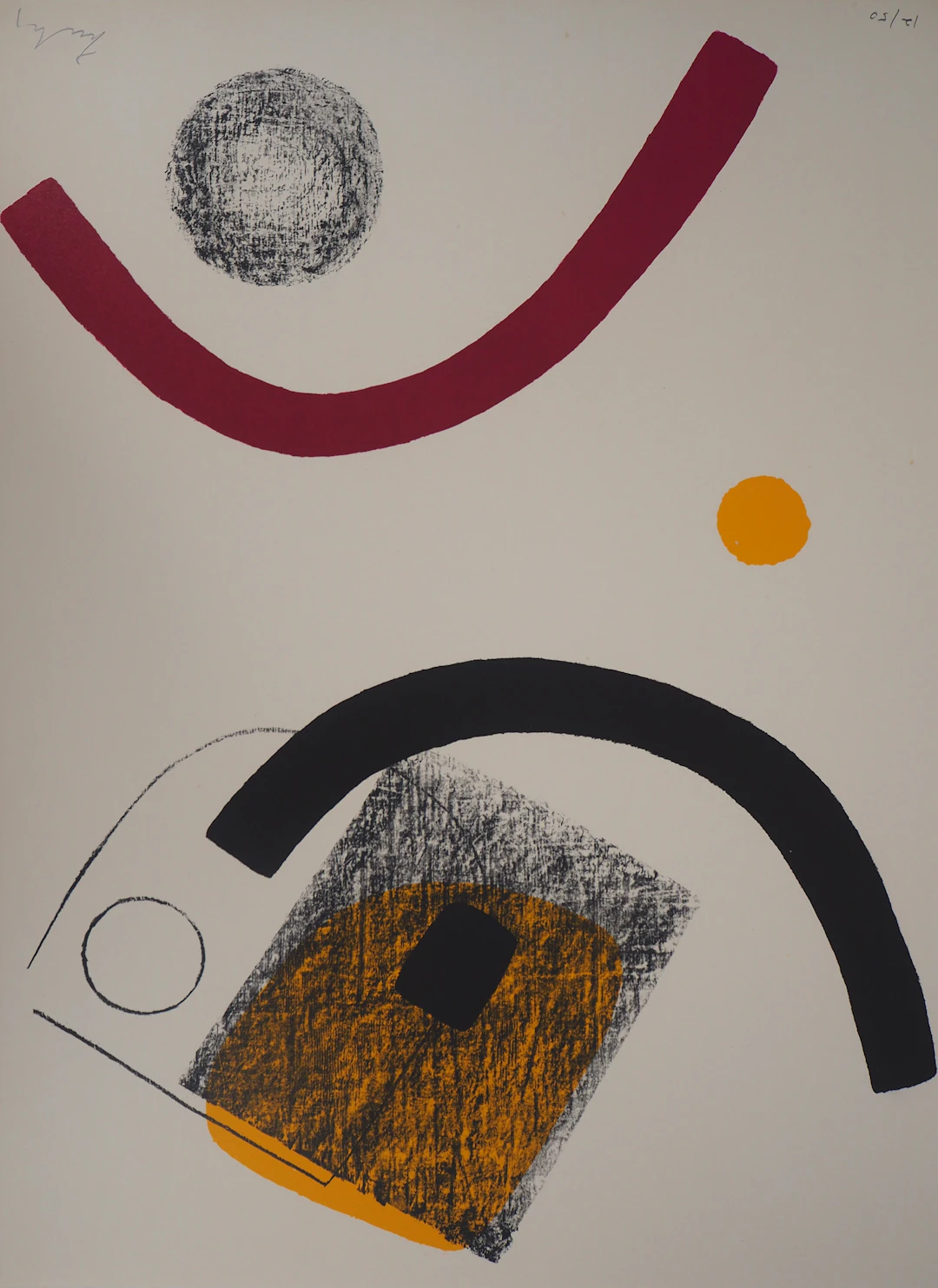Berto LARDERA : Monde libre et clos - Lithographie originale signée