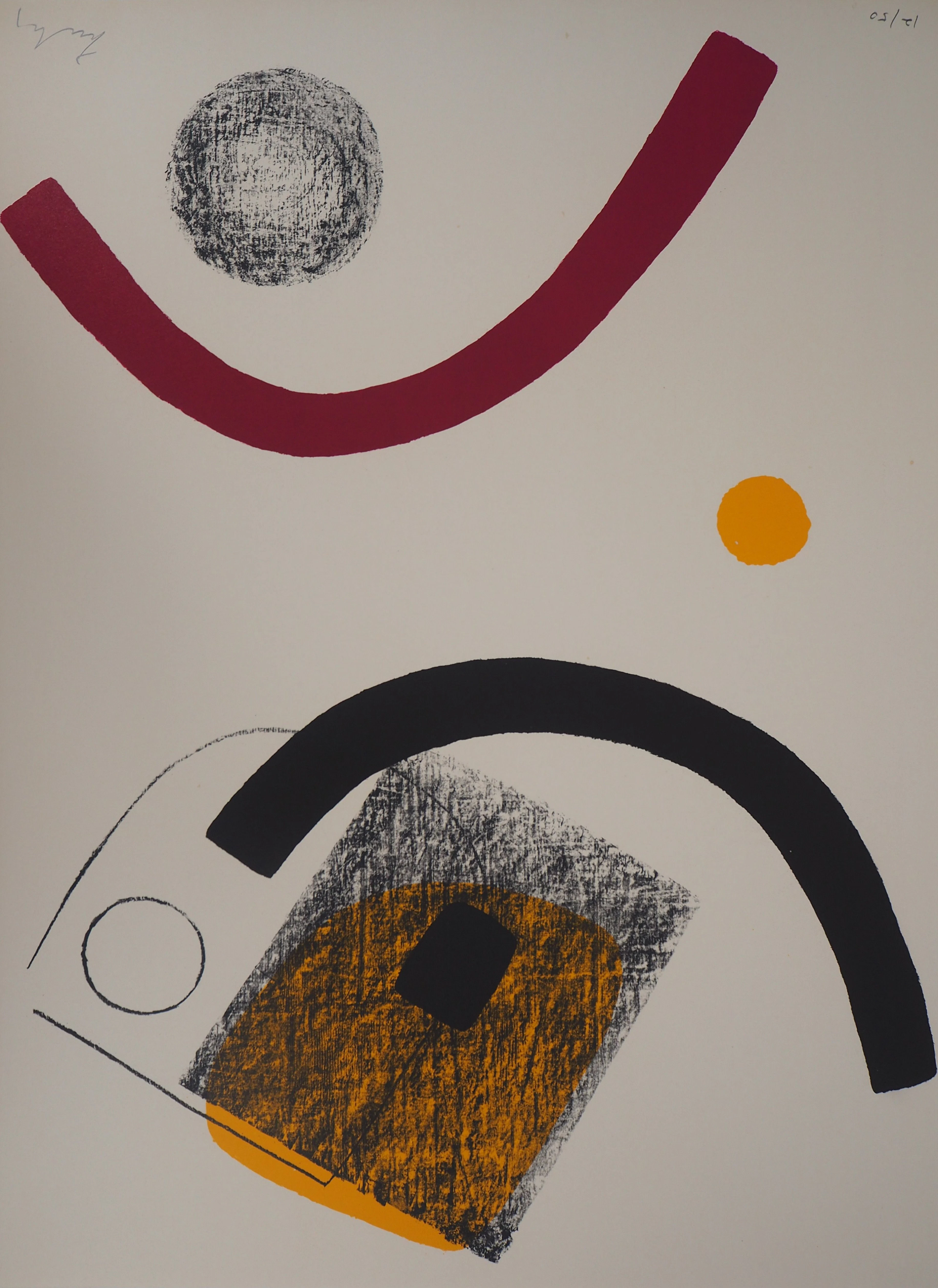 Berto LARDERA : Monde libre et clos - Lithographie originale signée