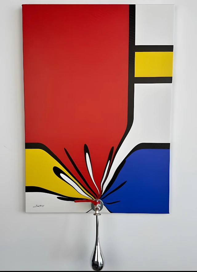 Santicri - Essence, Mondrian II - Technique mixte sur toile
