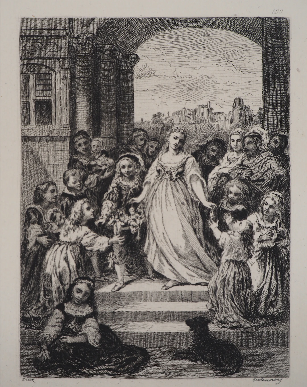 Narcisse DIAZ de la PENA : La fée aux joujoux - Gravure, Signée #Durand