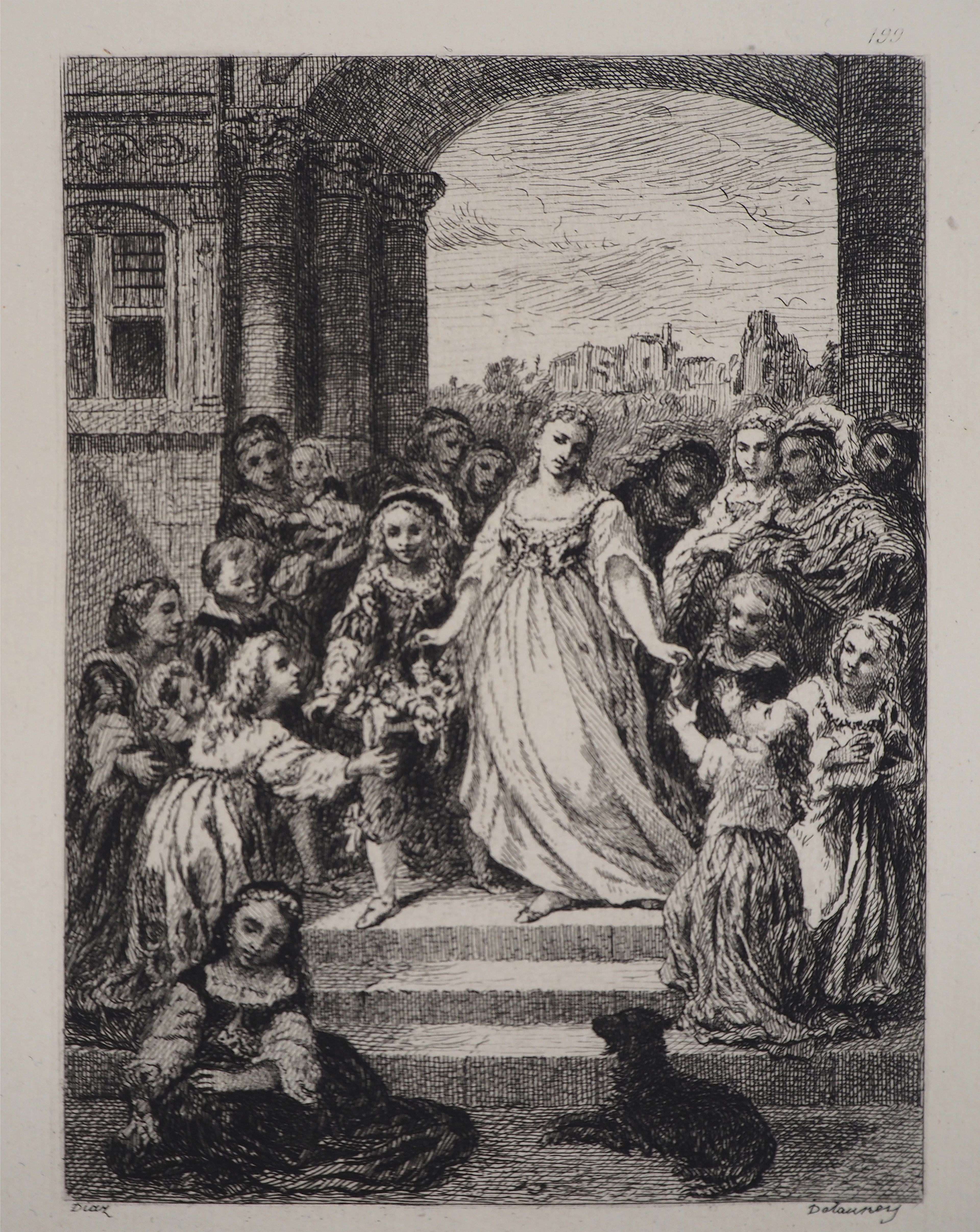 Narcisse DIAZ de la PENA : La fée aux joujoux - Gravure, Signée #Durand