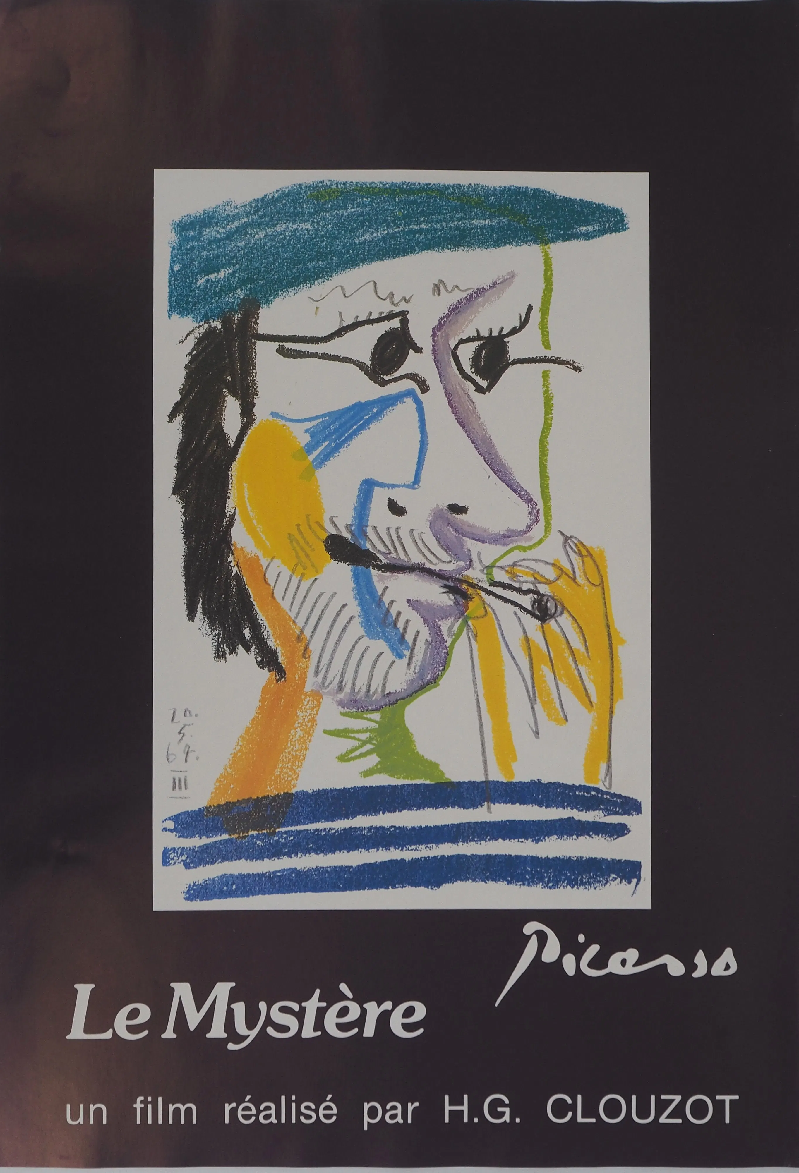 Pablo PICASSO : Picasso à la cigarette, Affiche originale d’époque signée