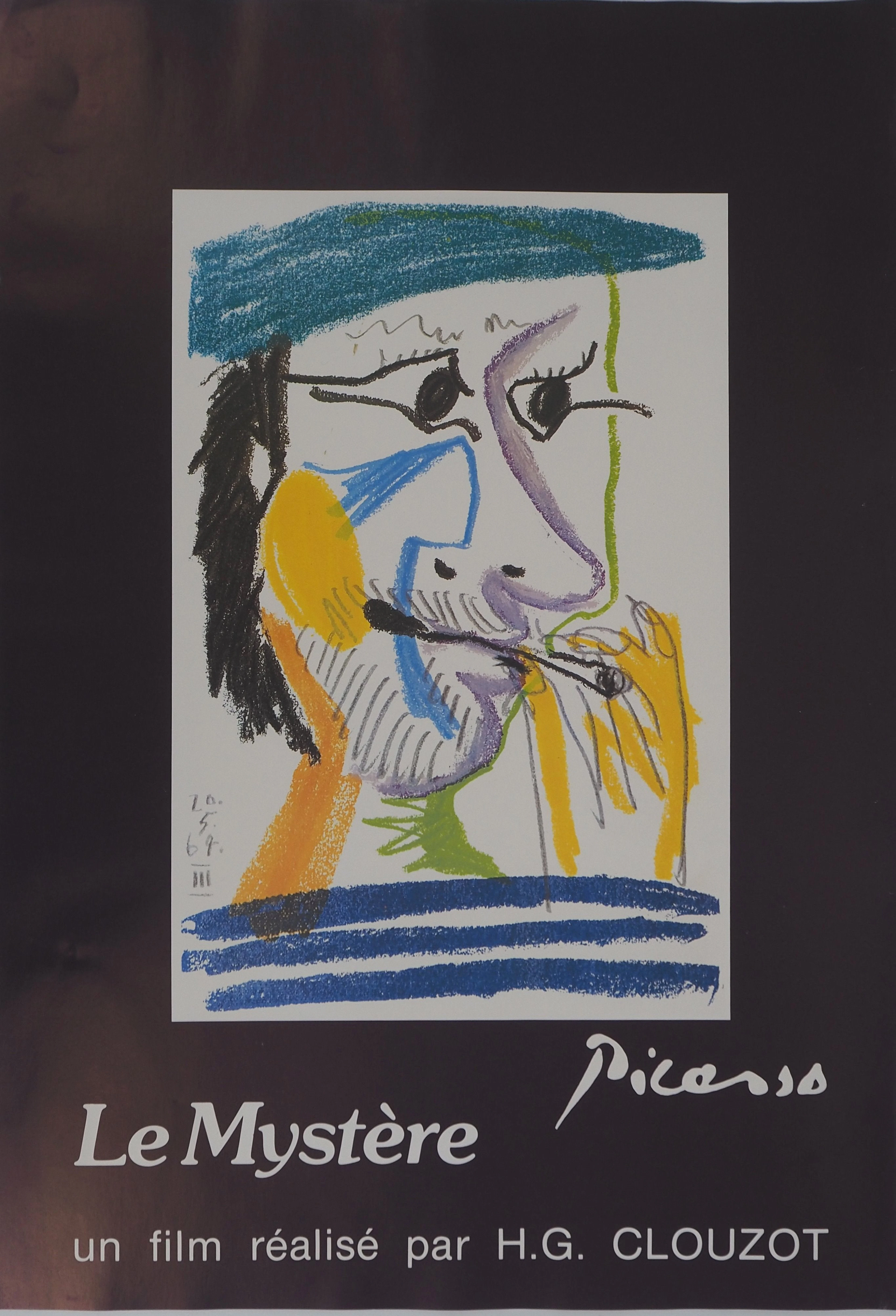 Pablo PICASSO : Picasso à la cigarette, Affiche originale d’époque signée