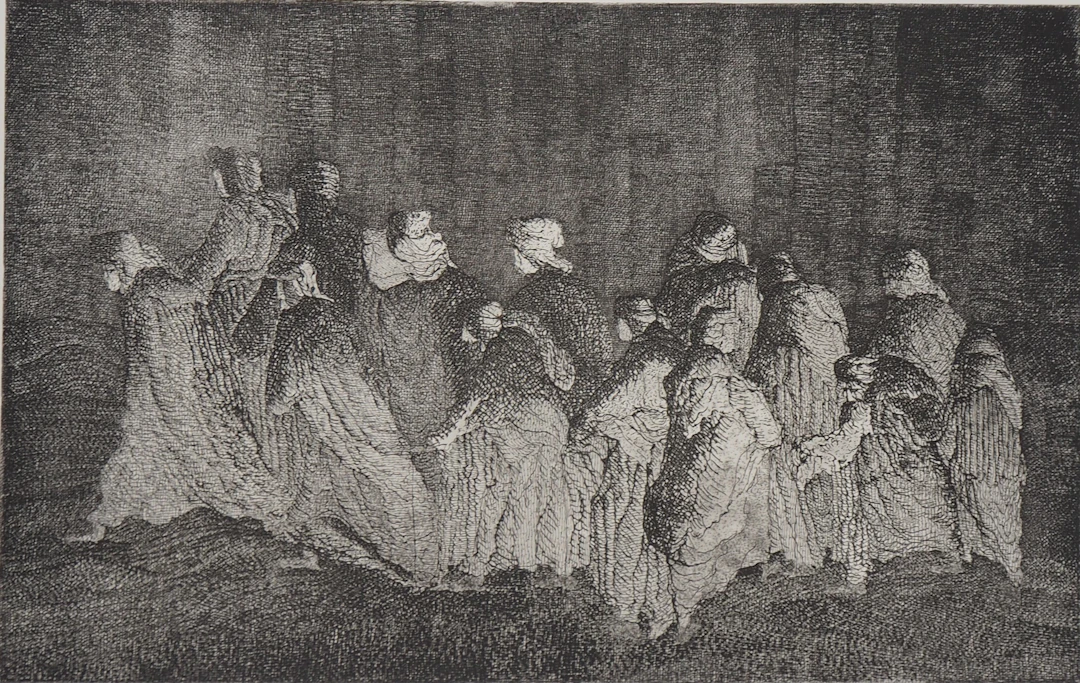 Hélène CSECH : Pèlerinage - Gravure originale signée