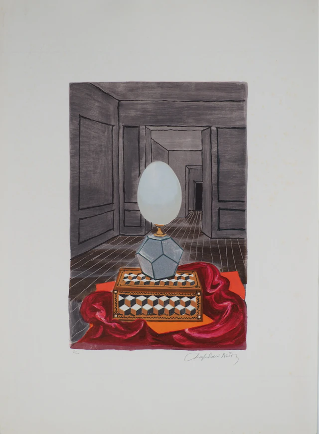 Roger CHAPELAIN-MIDY - Hommage surréaliste à Chirico - Lithographie