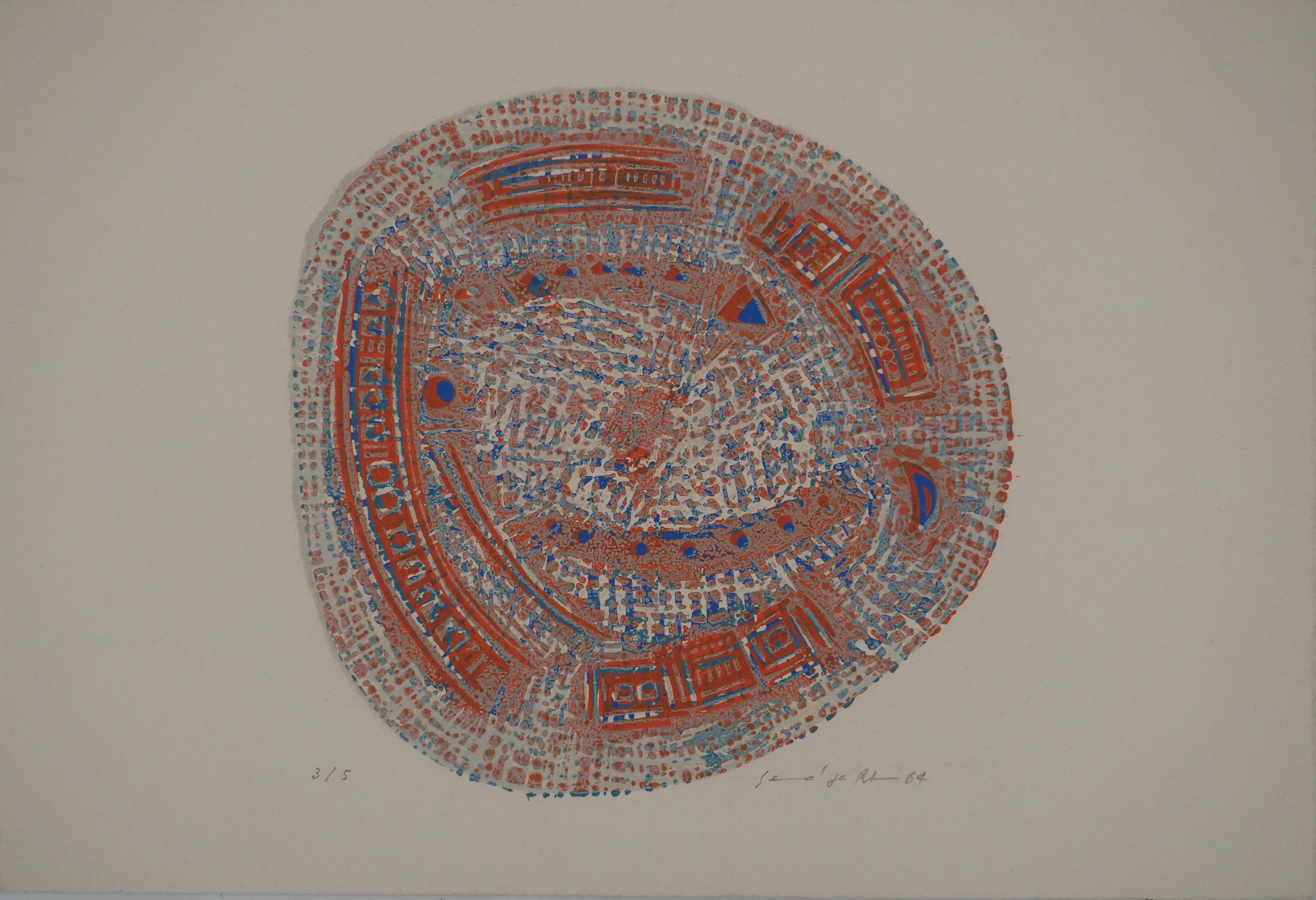Seund JA RHEE : Cercle de la vie, Gravure sur bois originale signée