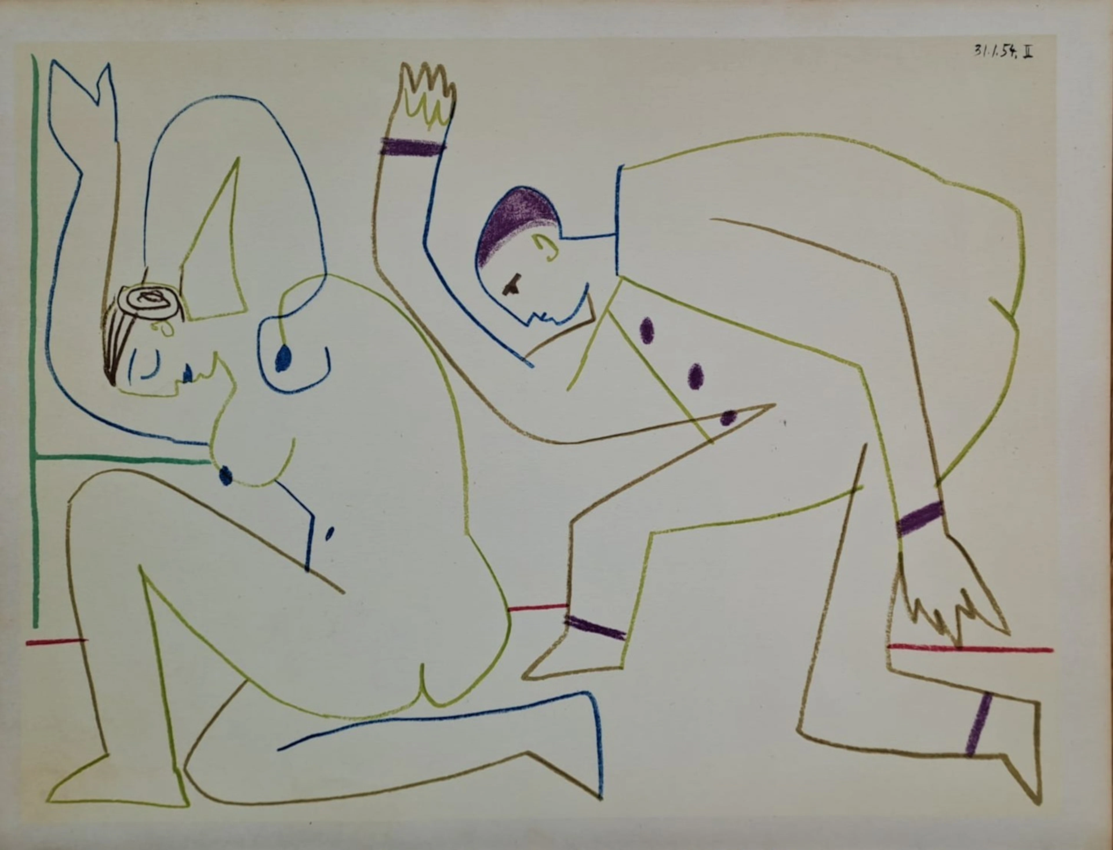 Pablo Picasso - La femme et l’homme saluant, 1954 - Lithographie