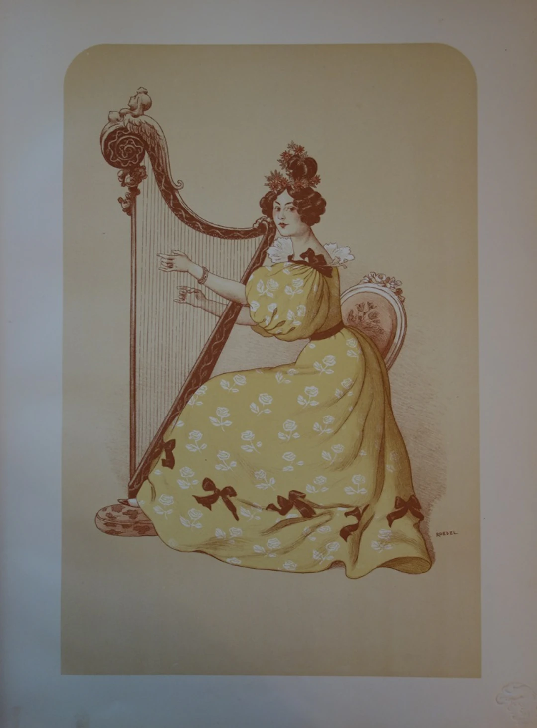 Roedel - La Romance, Lithographie originale signée (1897)