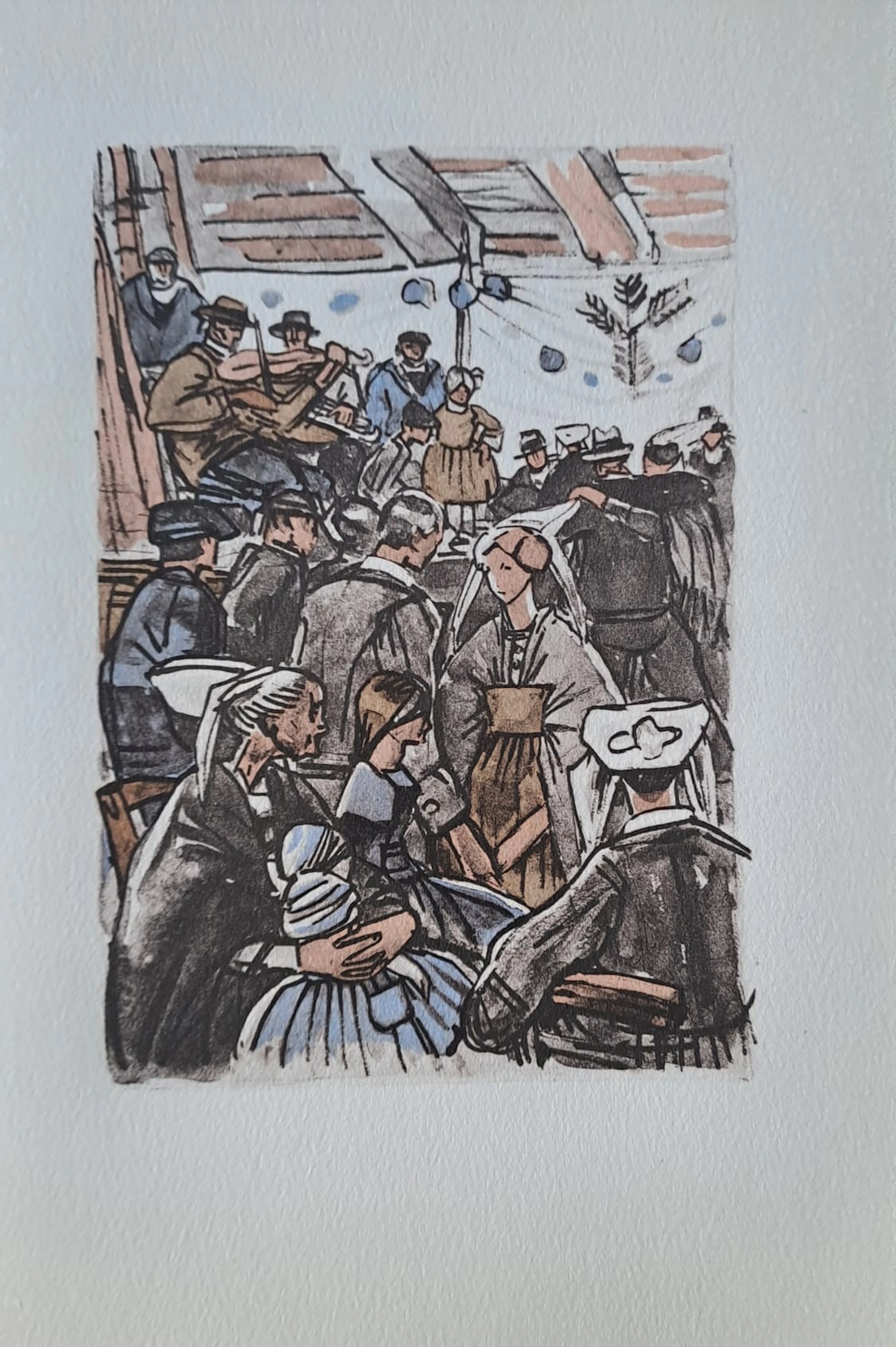 Mathurin Méheut (d’après) - Bal à Paimpol - Phototypie, coloris aux