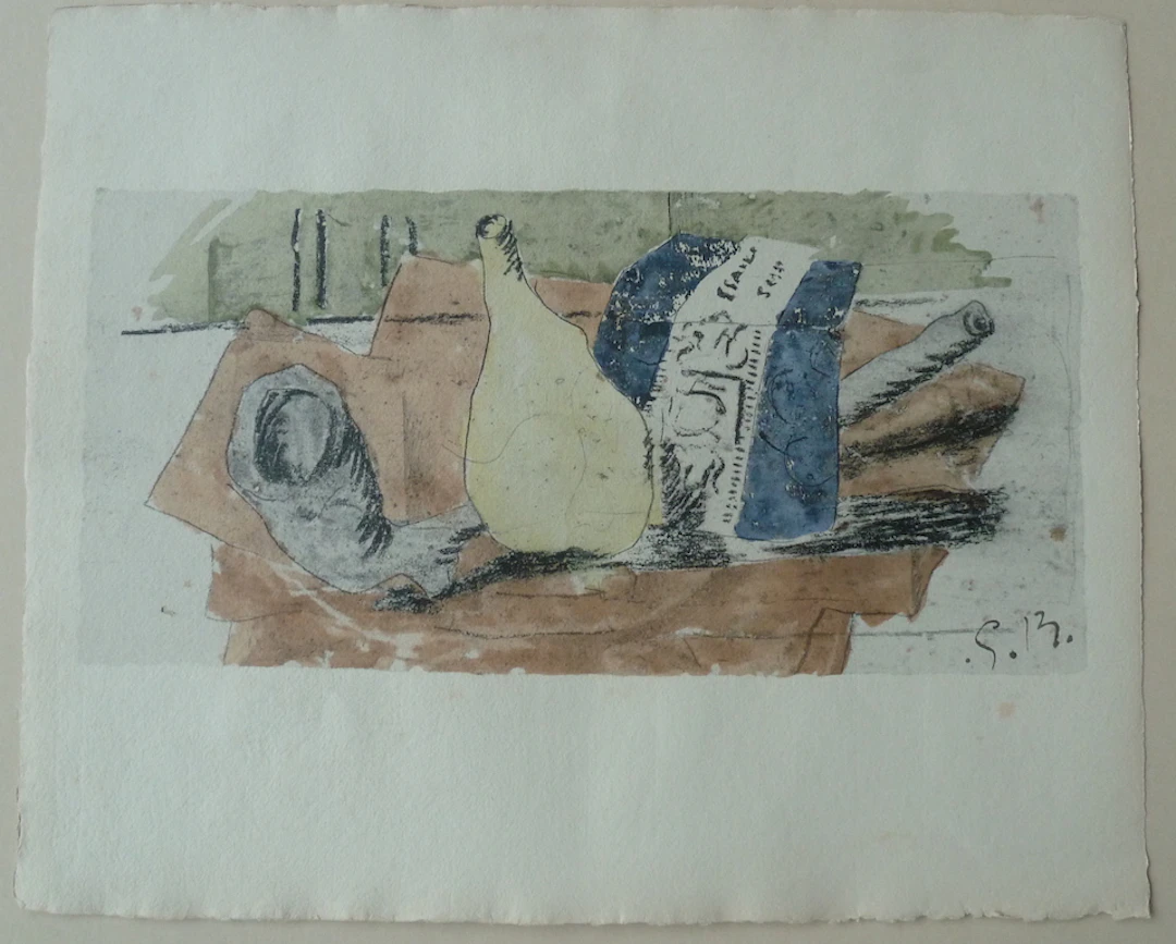 Georges BRAQUE : Le paquet de bleu - Lithographie originale signée