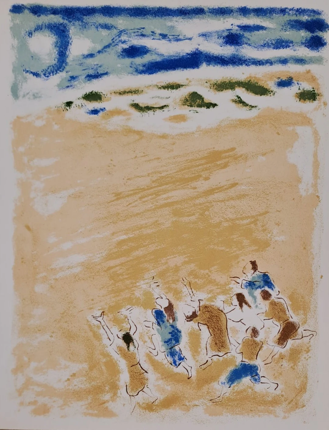 Jules Cavailles - Danse sur la plage - Lithographie originale
