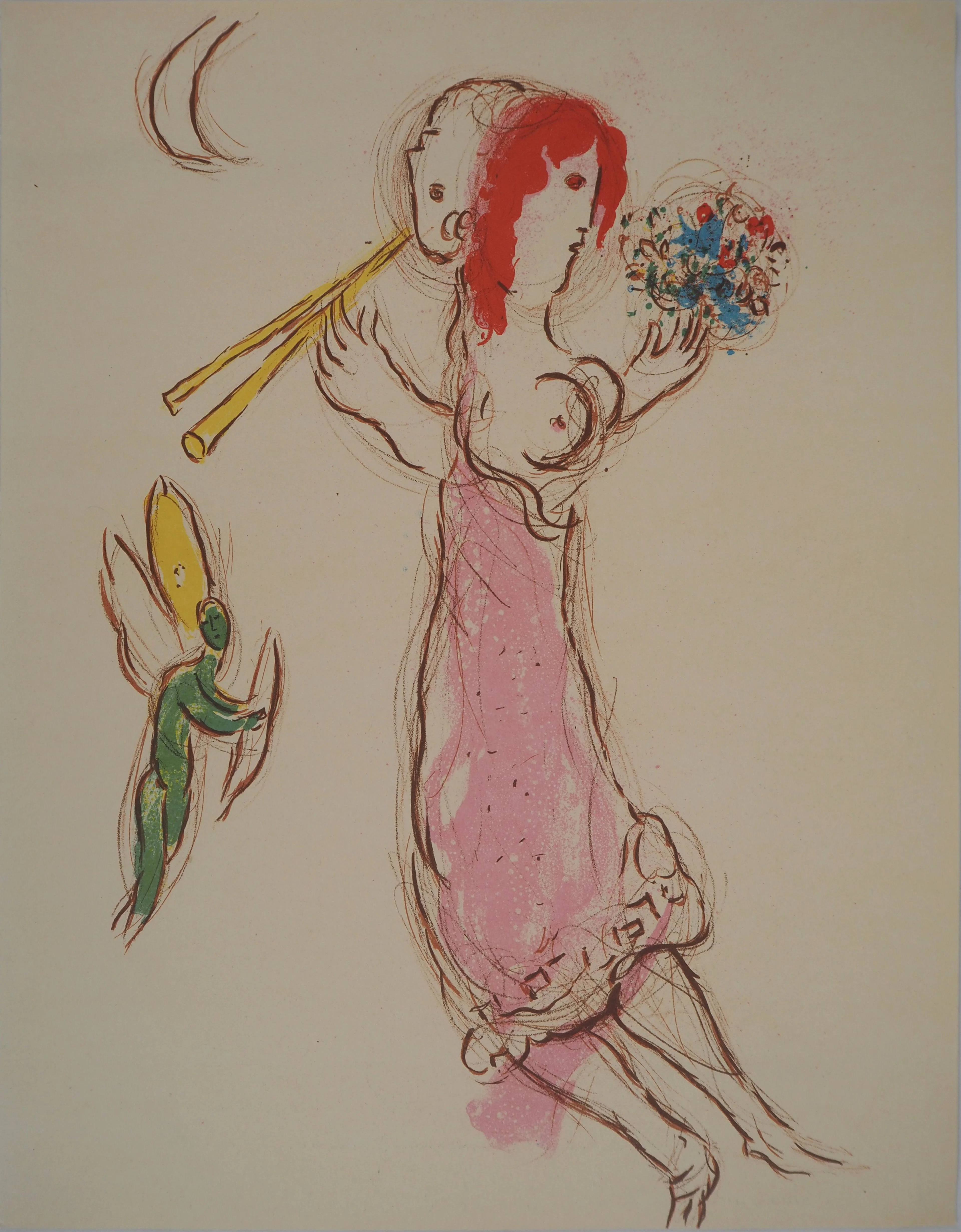 Marc CHAGALL - Mariés, 1960 - Lithographie originale