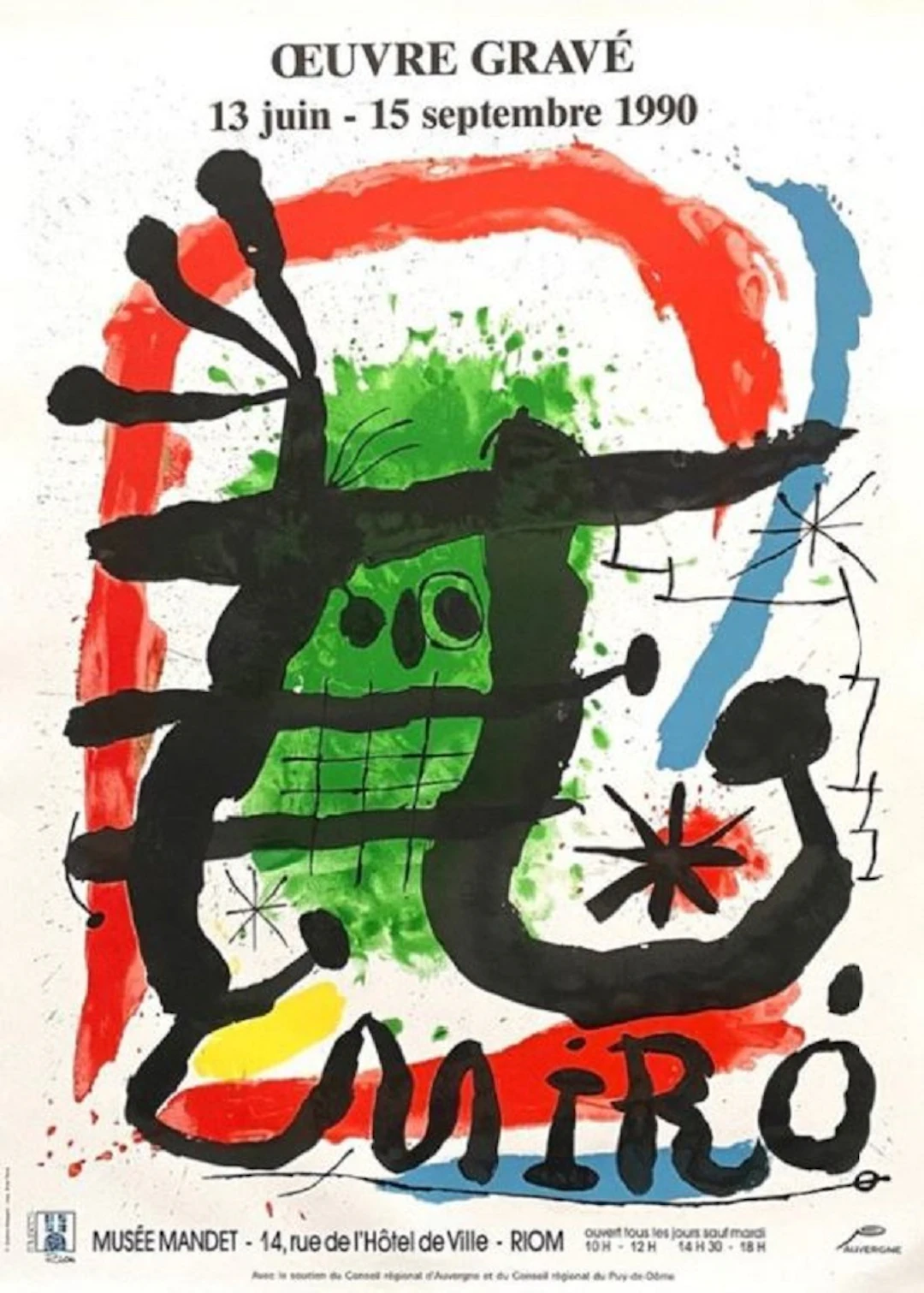 Joan Miro (d’après) - Riom, 1990 - Affiche originale