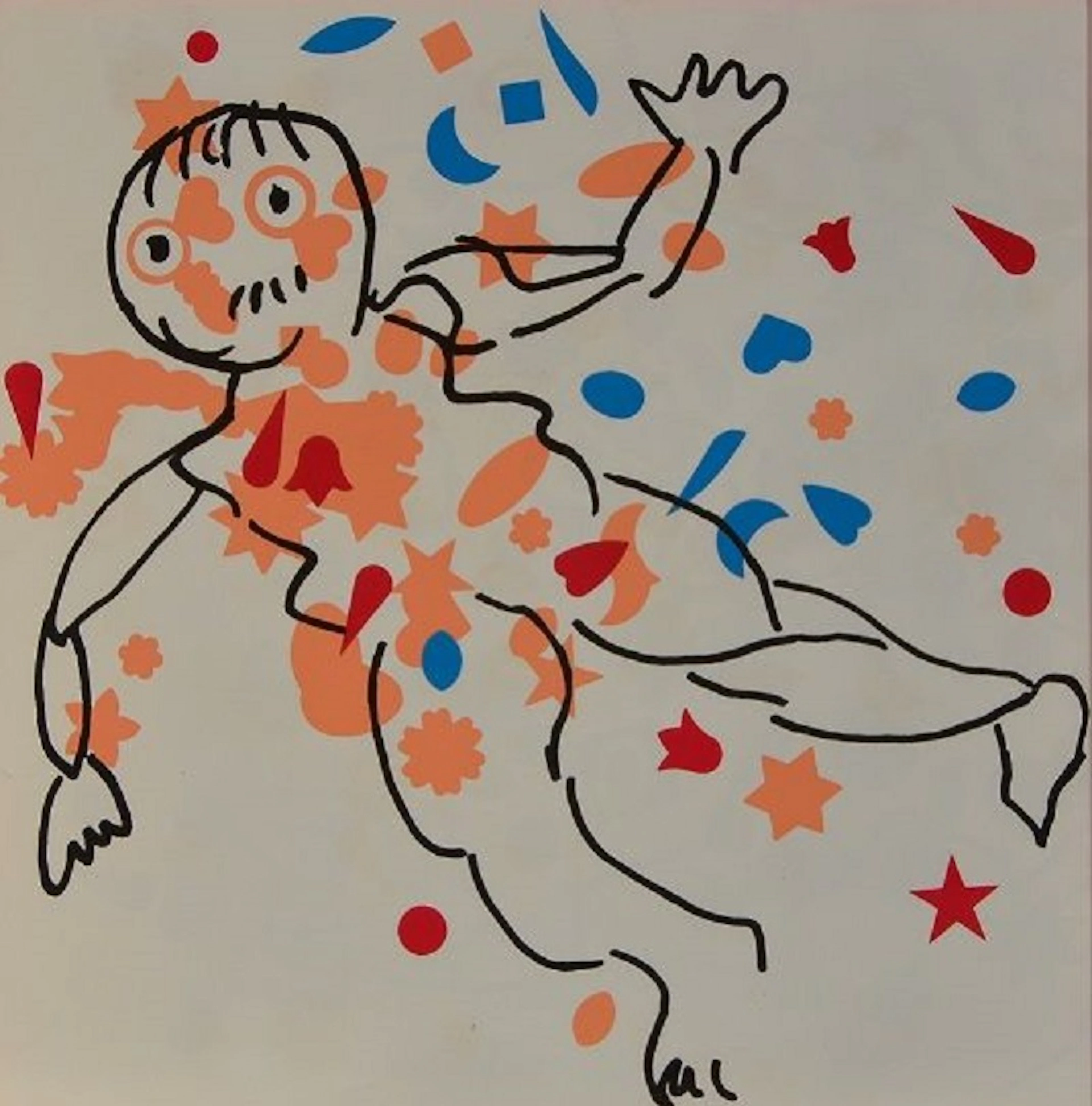 Enrico BAJ - Figure, 1972 - lithographie