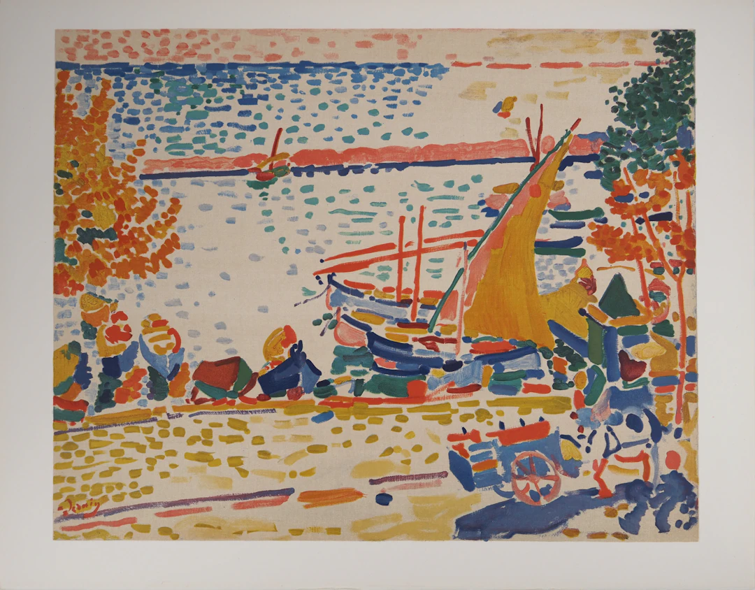 André DERAIN : Port de Collioure fauve, Lithographie signée