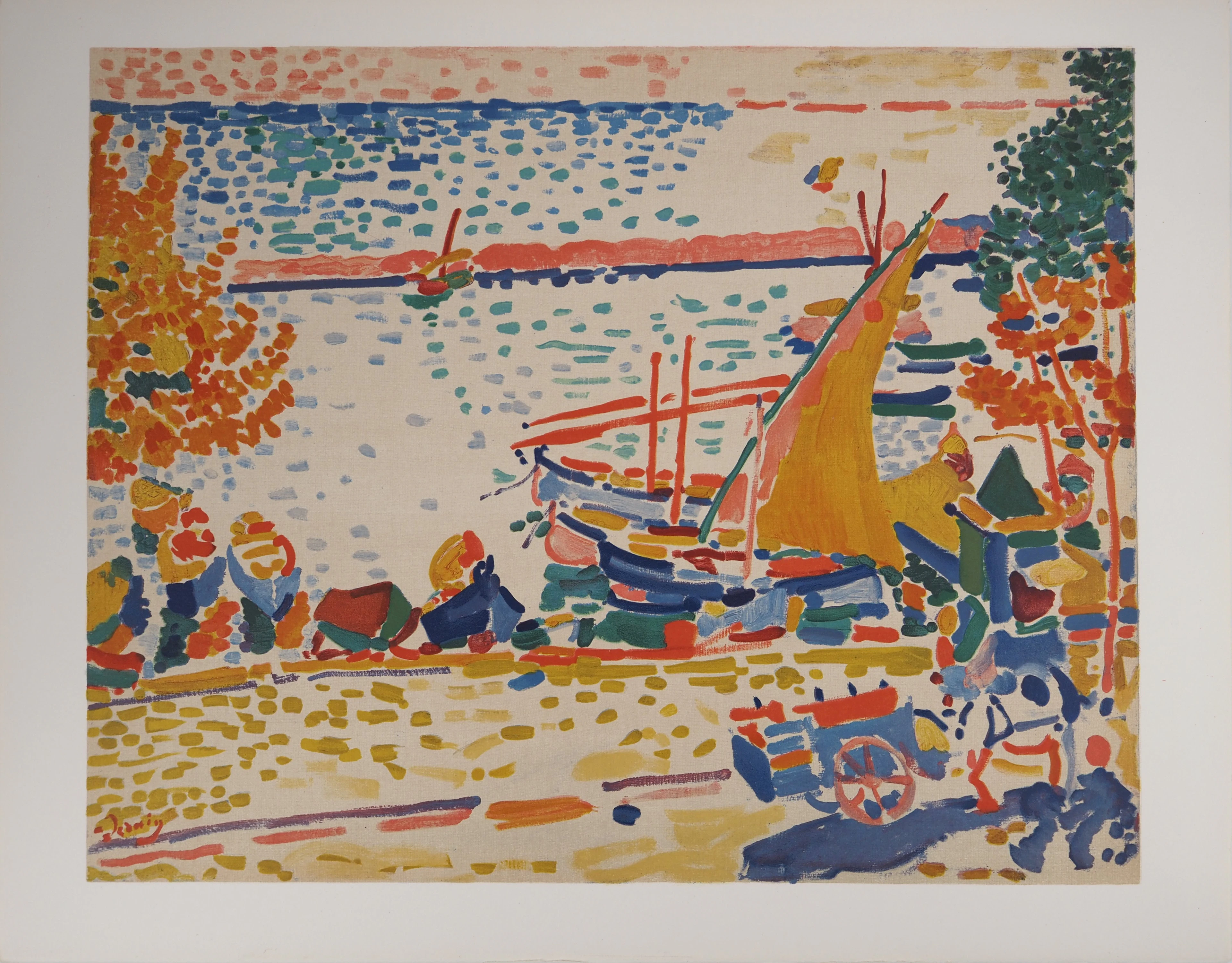 André DERAIN : Port de Collioure fauve, Lithographie signée