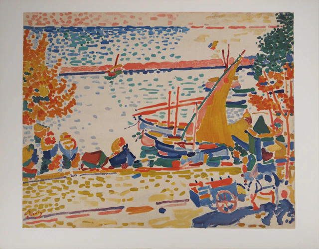 André DERAIN : Port de Collioure fauve, Lithographie signée