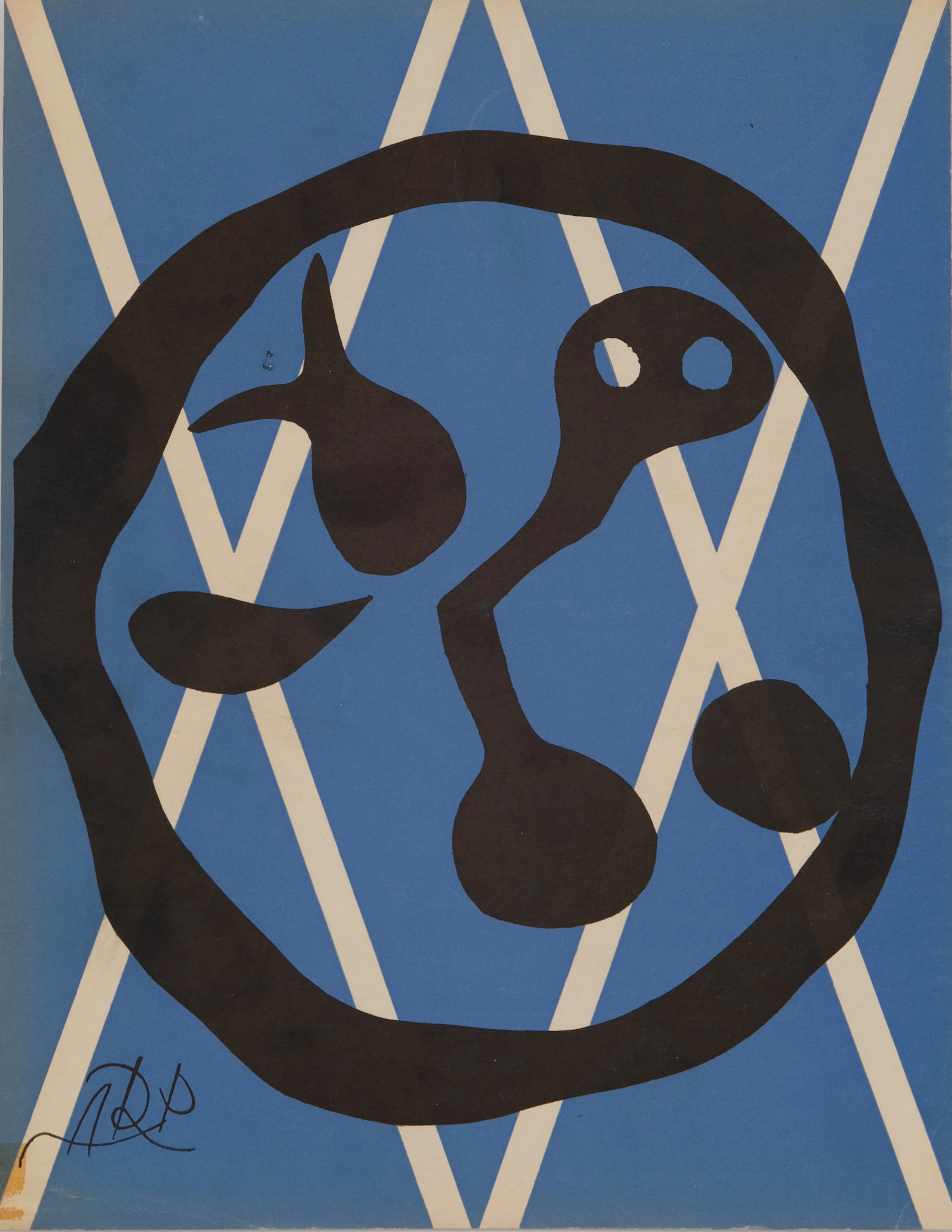 Jean ARP : L’horloge abstraite - Lithographie originale signée