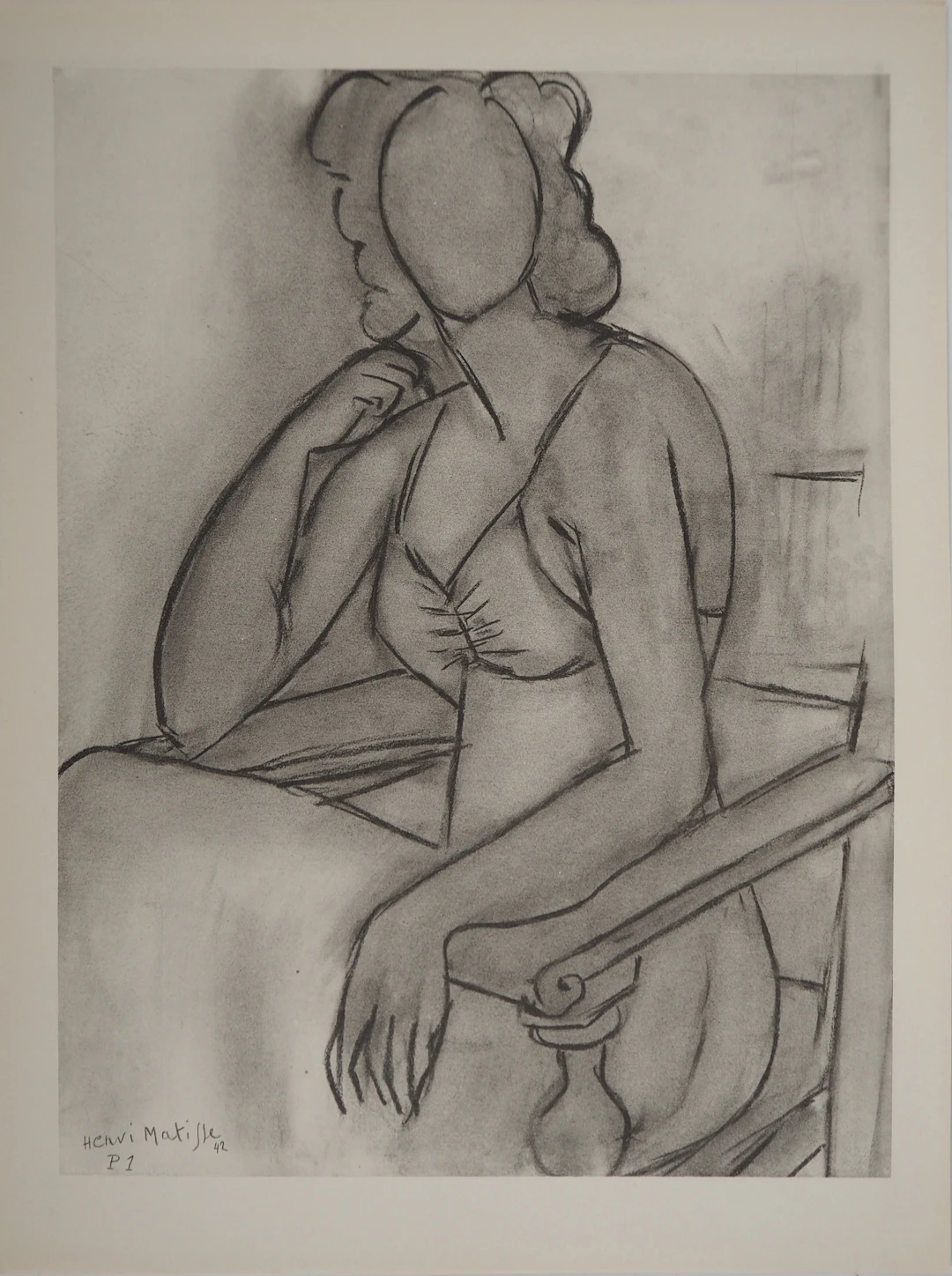 Henri MATISSE : Intimité féminine, Lithographie signée