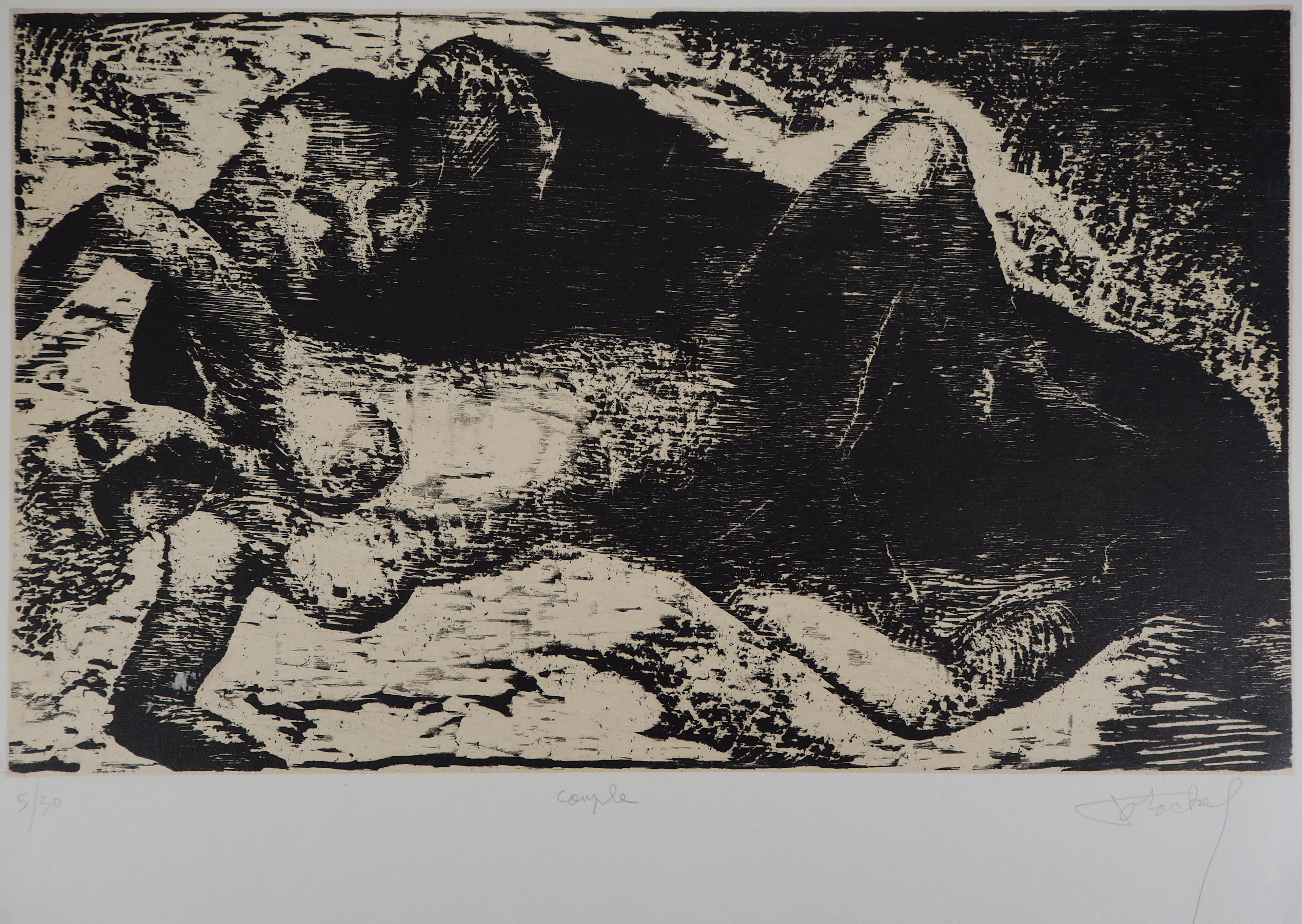 Francis MOCKEL : Couple - Gravure Originale Signée