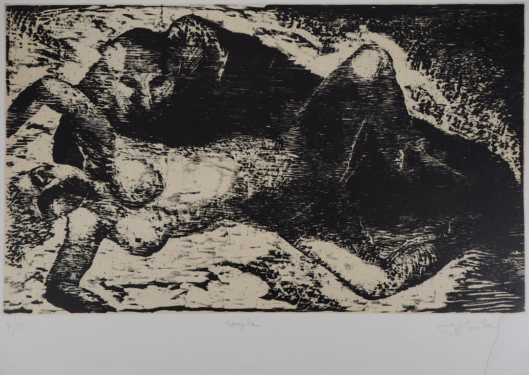 Francis MOCKEL : Couple - Gravure Originale Signée
